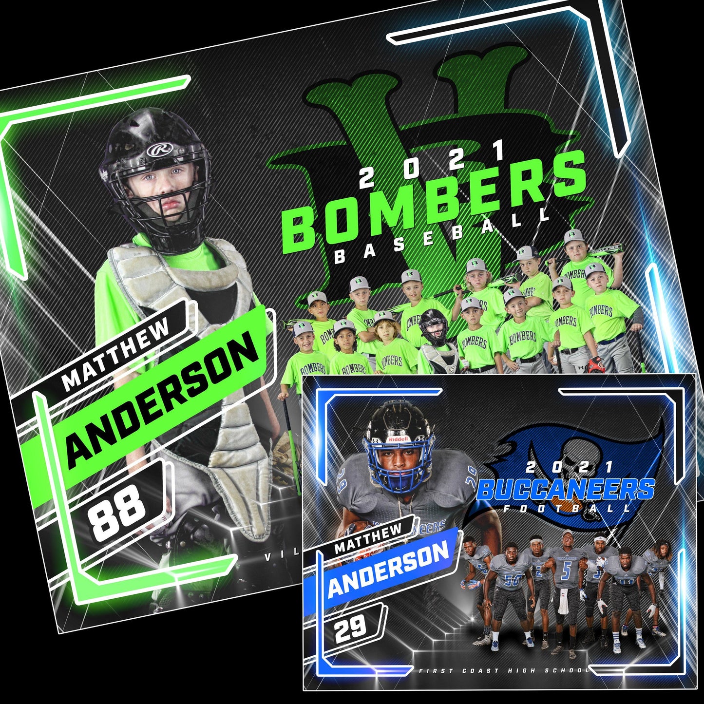 Upper Deck - Cinema Series FULL COLLECTION-Photoshop Template - PSMGraphix