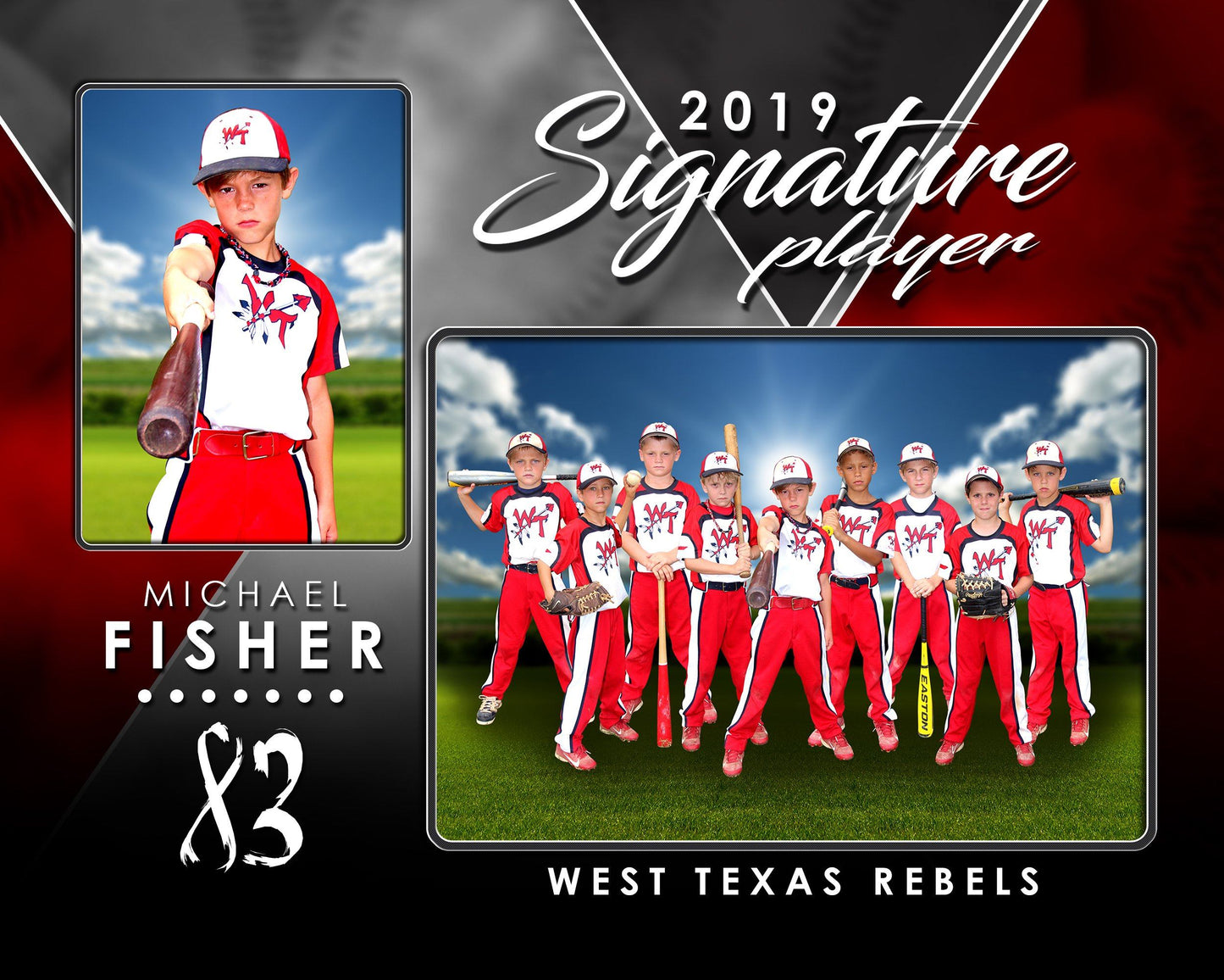Signature Player - Baseball - V2 - T&I Drop-In Collection-Photoshop Template - Photo Solutions