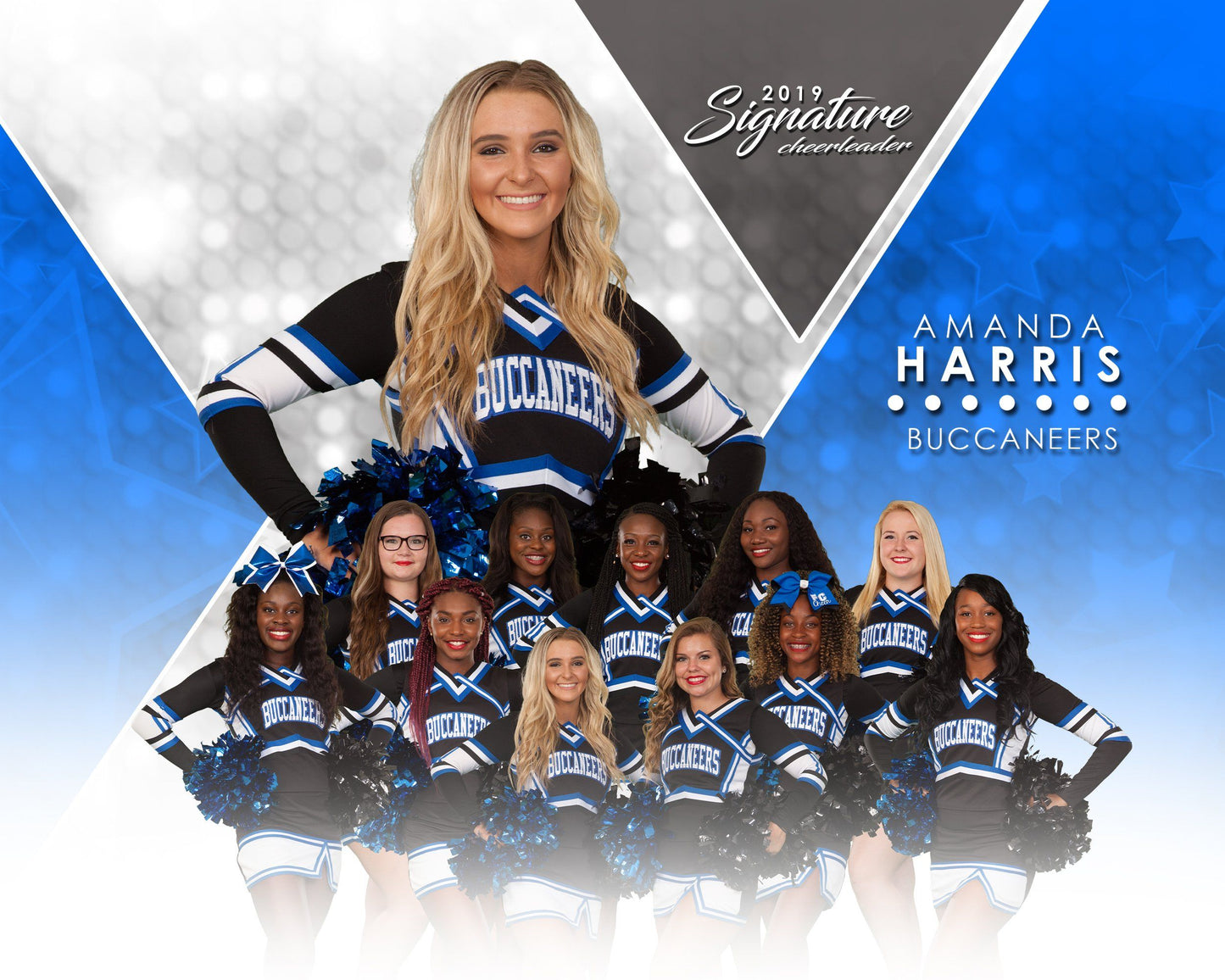 Signature Player - Cheer - V2 - Extraction Memory Mate H Template-Photoshop Template - Photo Solutions