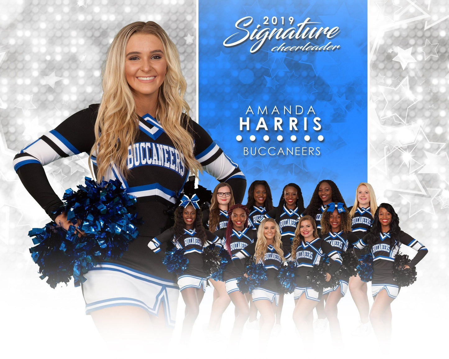 Signature Player - Cheer - V1 - Extraction Memory Mate H Template-Photoshop Template - Photo Solutions
