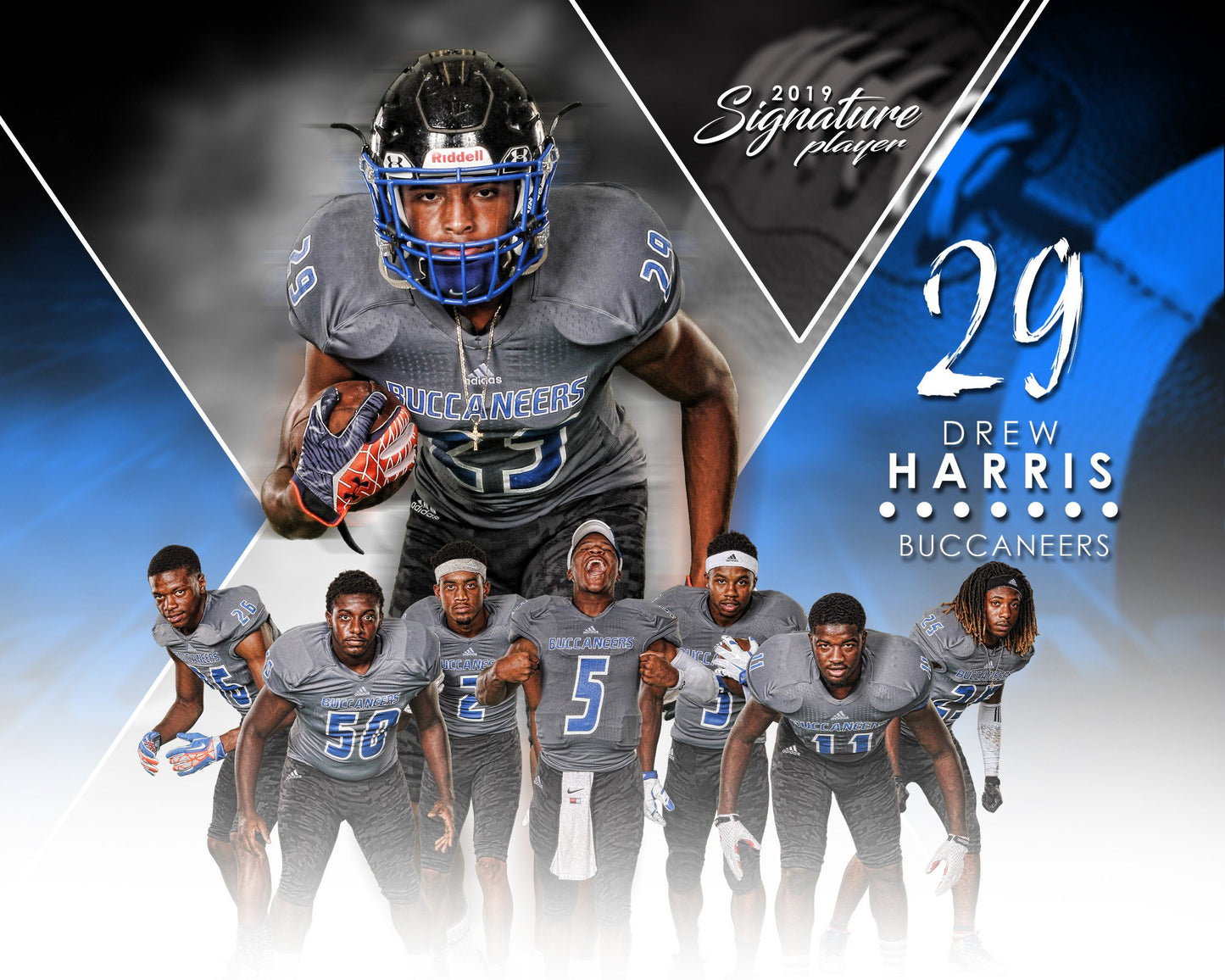 Signature Player - Football - V2 - Extraction Memory Mate H Template-Photoshop Template - Photo Solutions