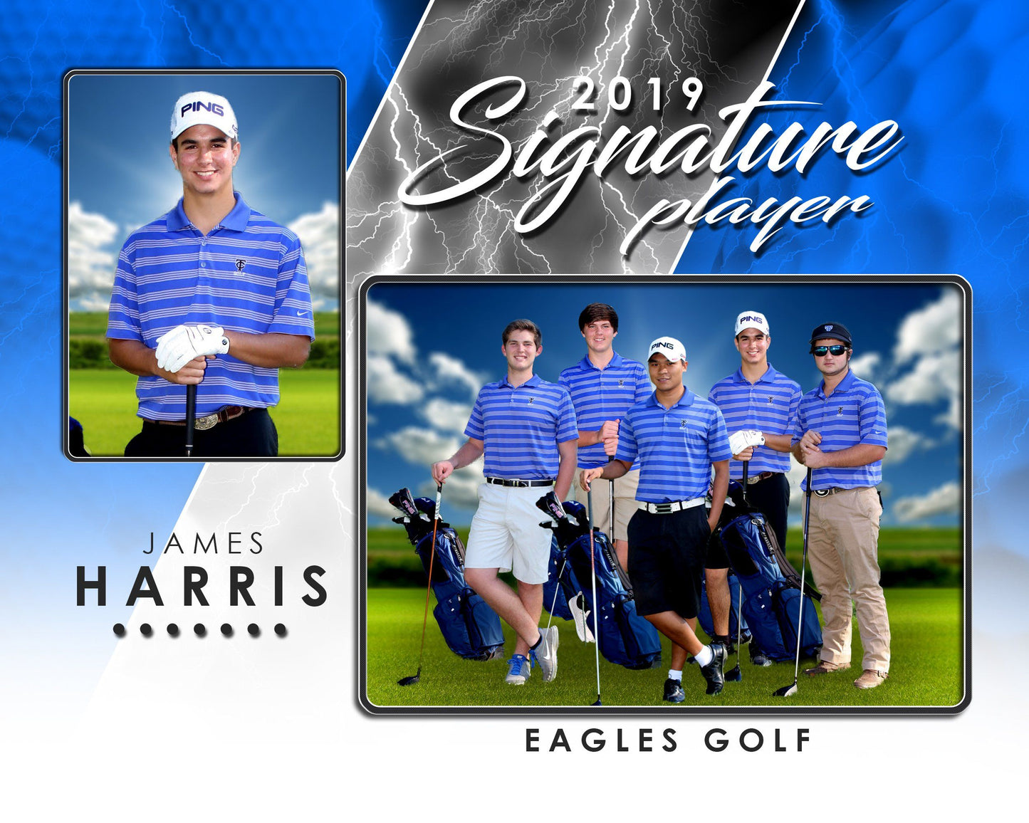 Signature Player - Golf - V3 - T&I Drop-In Collection-Photoshop Template - Photo Solutions