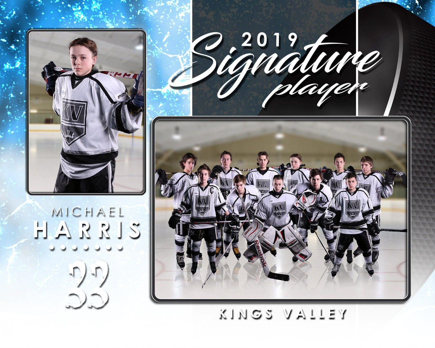 Signature Player - Hockey - V1 - T&I Drop-In Collection-Photoshop Template - Photo Solutions