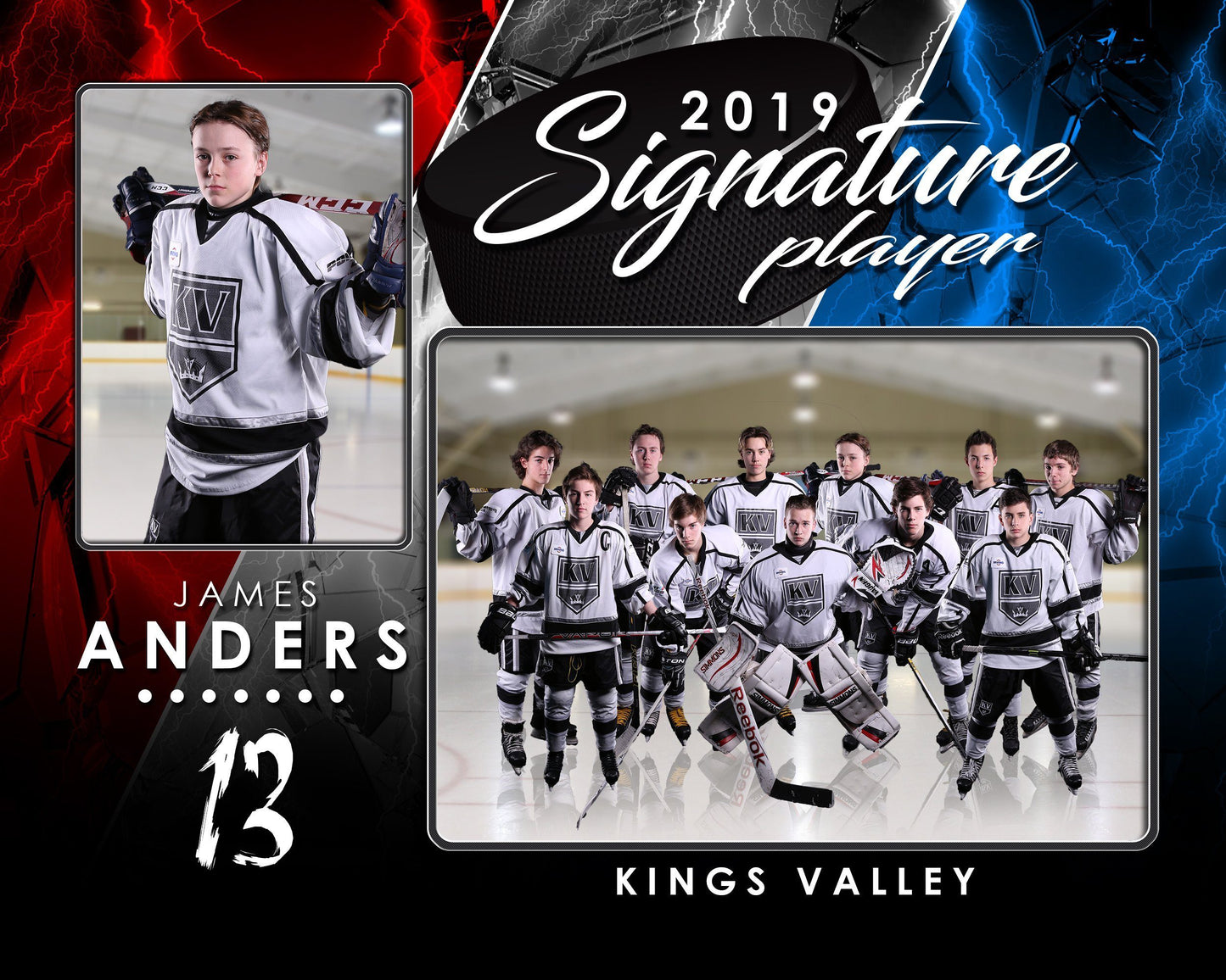 Signature Player - Hockey - V3 - T&I Drop-In Collection-Photoshop Template - Photo Solutions