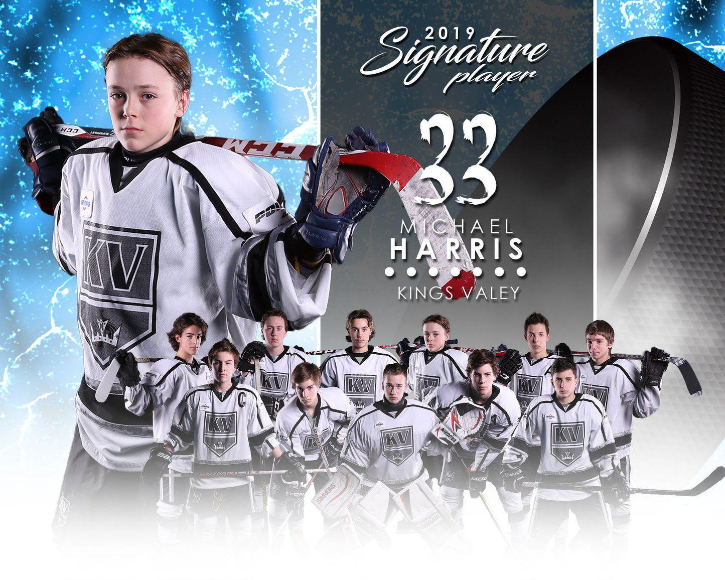 Signature Player - Hockey - V1 - Extraction Memory Mate H Template-Photoshop Template - Photo Solutions