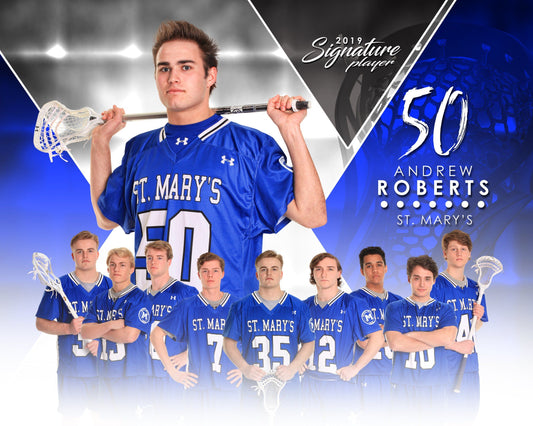 Signature Player - Lacrosse - V2 - Extraction Memory Mate H Template-Photoshop Template - Photo Solutions