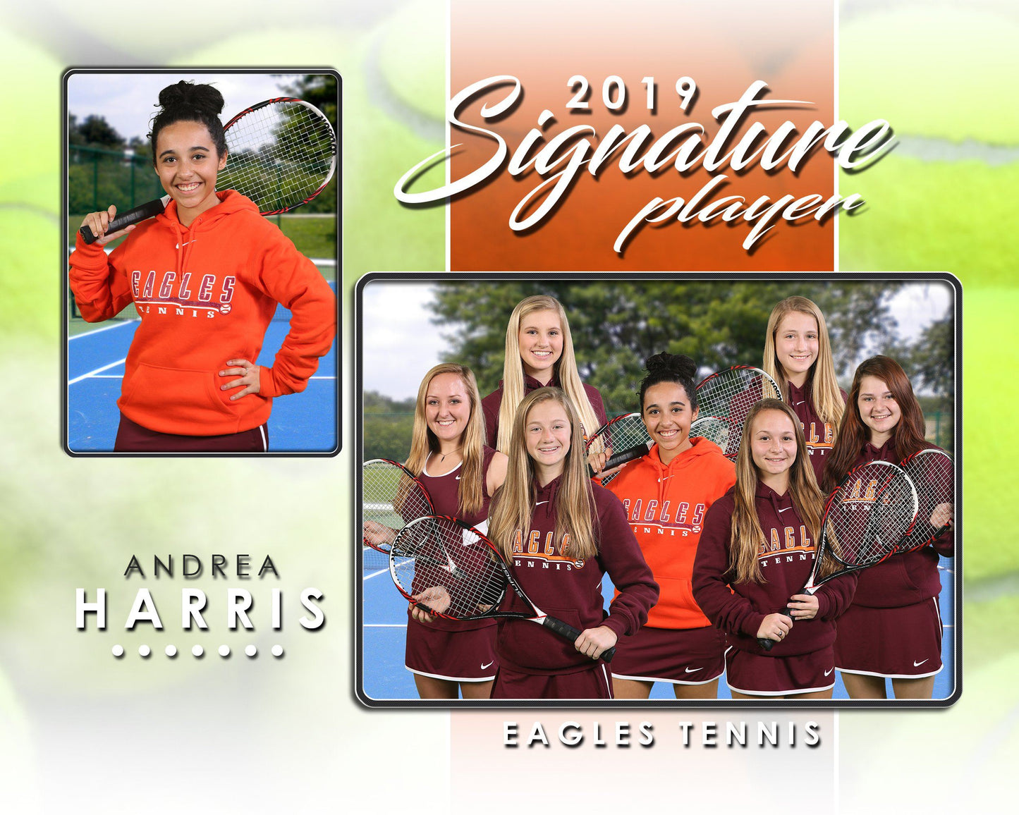 Signature Player - Tennis - V1 - T&I Drop-In Collection-Photoshop Template - Photo Solutions
