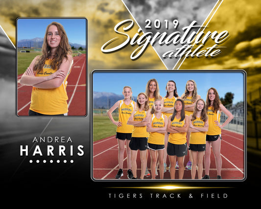 Signature Player - Track & Field - V2 - Drop In Memory Mate H Template-Photoshop Template - Photo Solutions