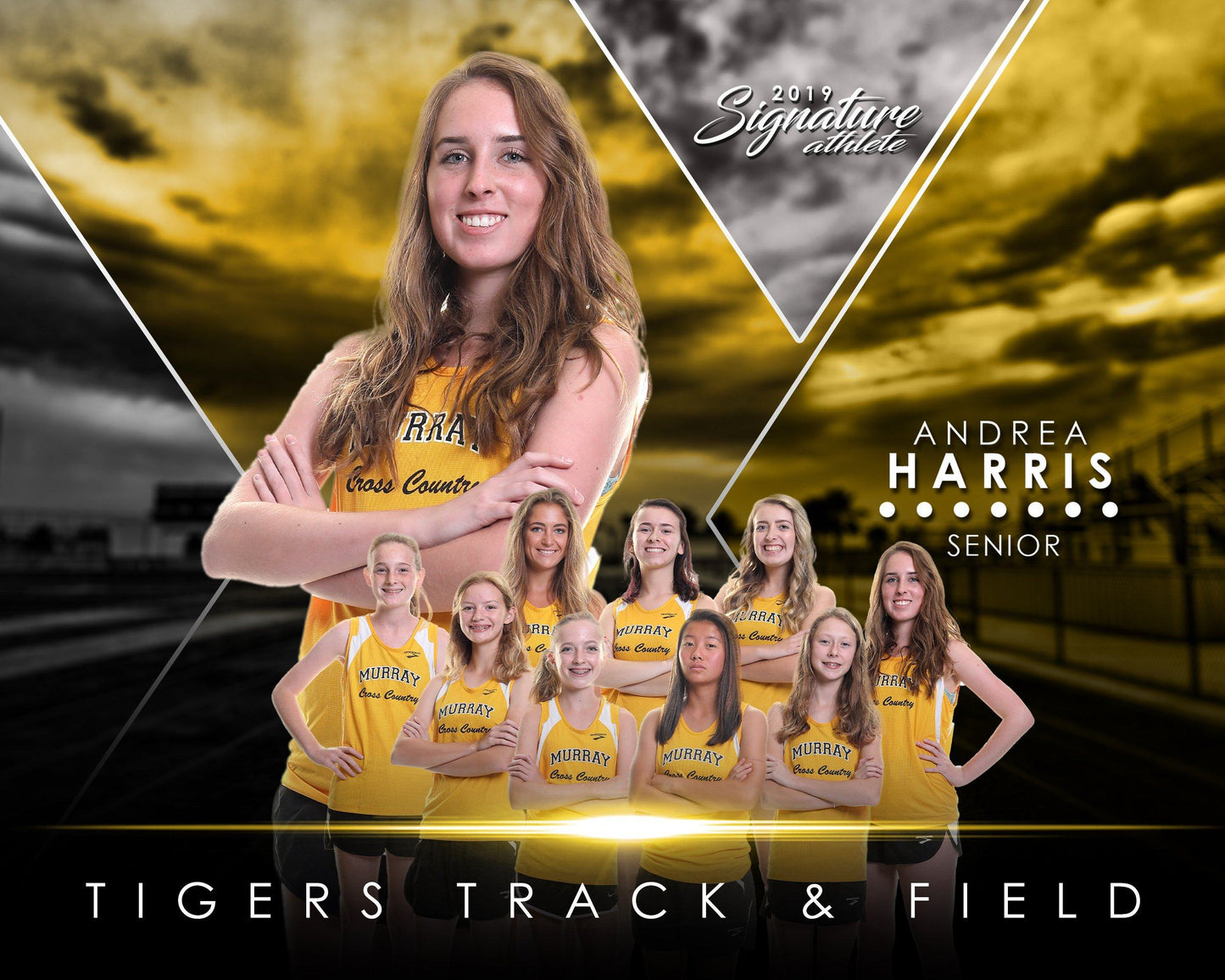 Signature Player - Track & Field - V2 - Extraction Memory Mate H Template-Photoshop Template - Photo Solutions