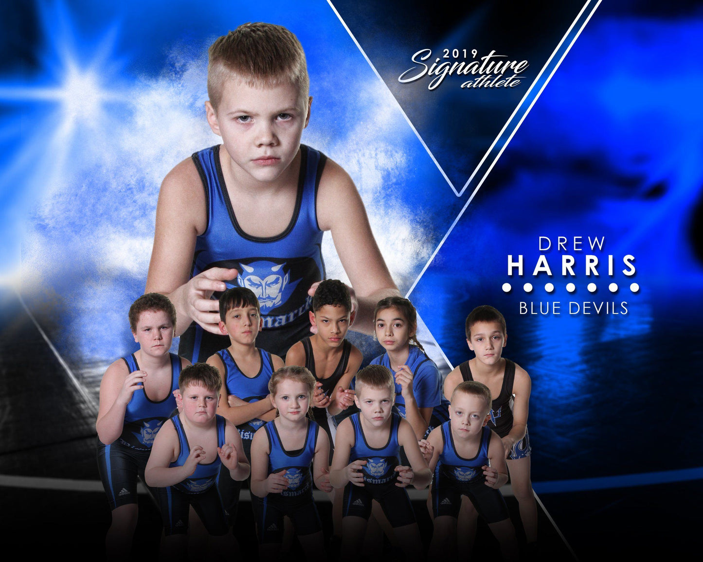 Signature Player - Wrestling - V2 - Extraction Memory Mate H Template-Photoshop Template - Photo Solutions
