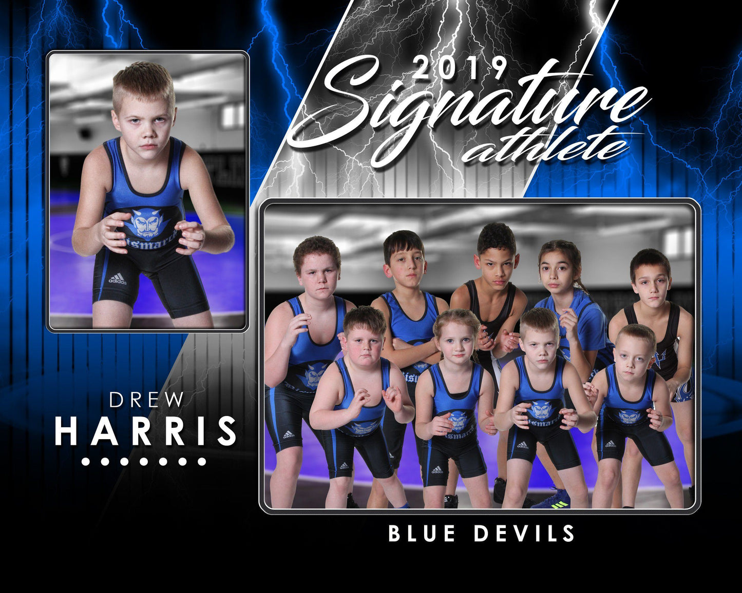 Signature Player - Wrestling - V3 - T&I Drop-In Collection-Photoshop Template - Photo Solutions