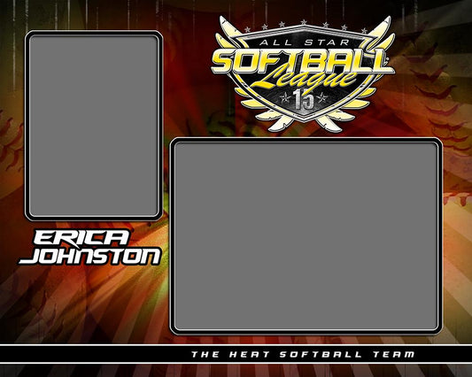 Softball - v.SS - Memory Mate - H-Photoshop Template - Photo Solutions