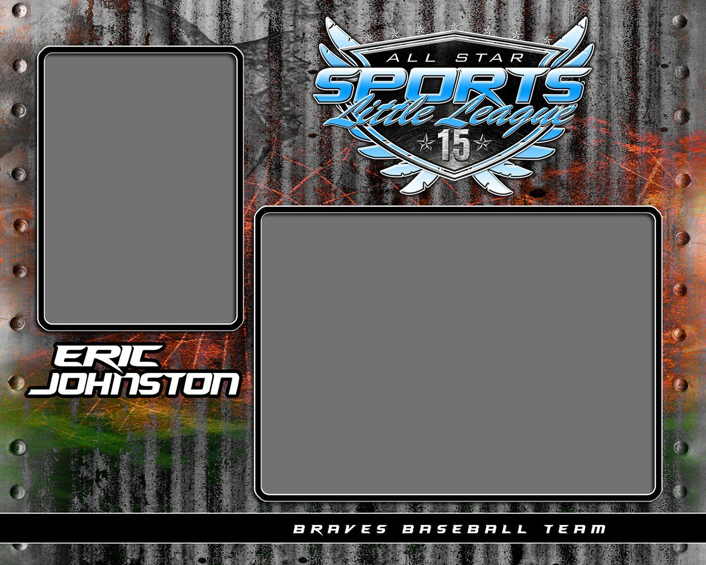 Steel Plate v.1 - Memory Mate - H-Photoshop Template - Photo Solutions