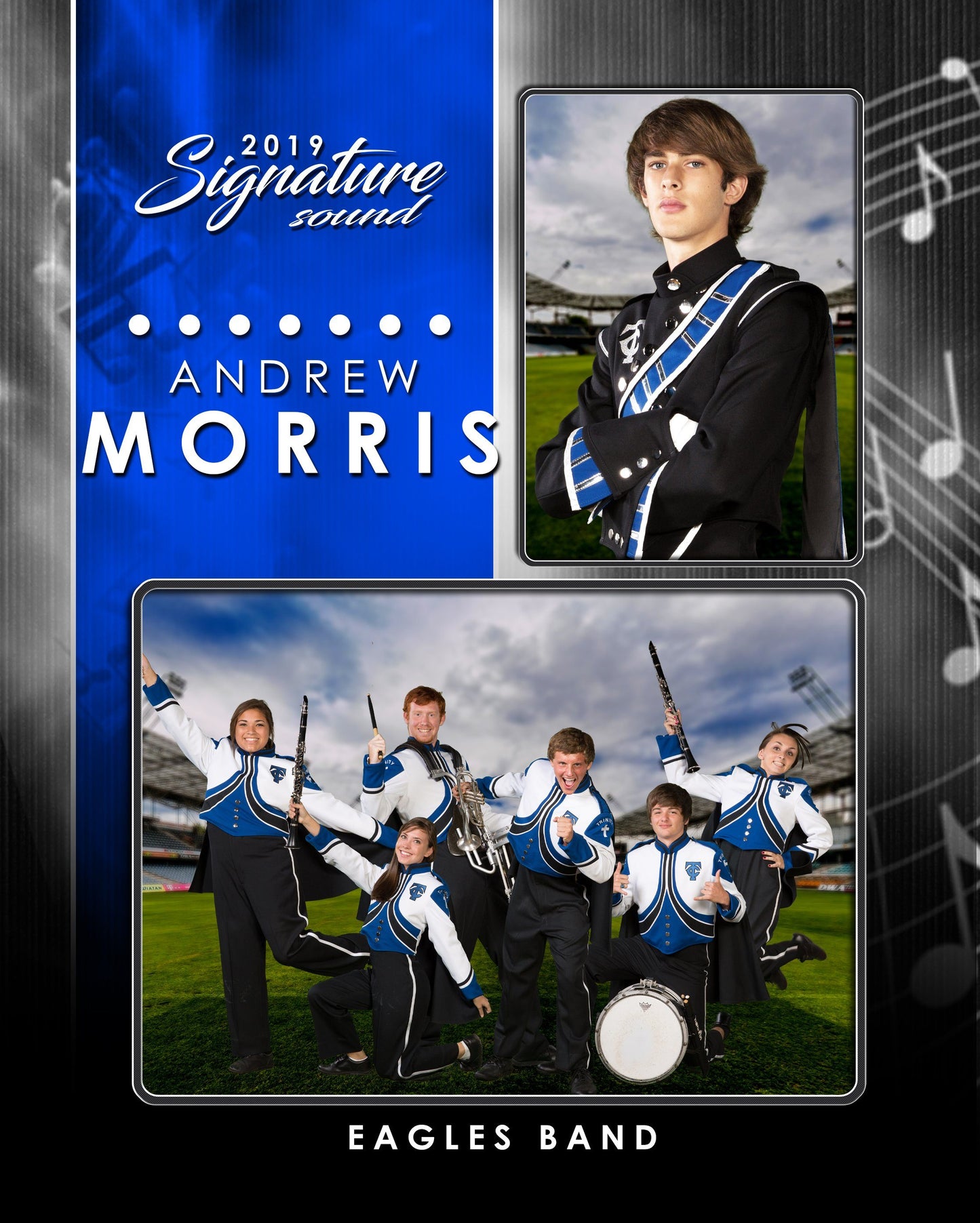 Signature Player - Band - V1 - T&I Drop-In Collection-Photoshop Template - Photo Solutions