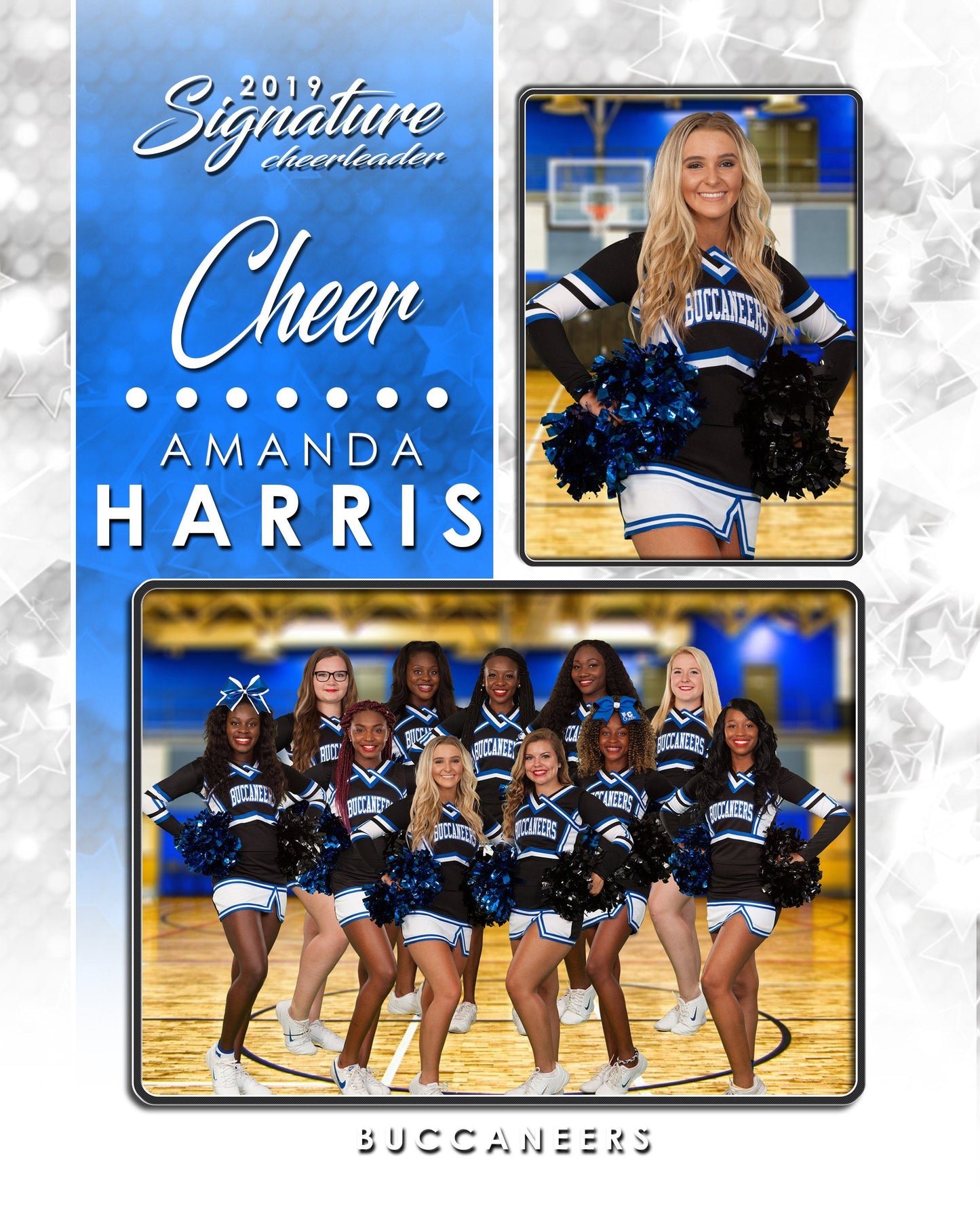 Signature Player - Cheer - V1 - Drop In Memory Mate V Template-Photoshop Template - Photo Solutions