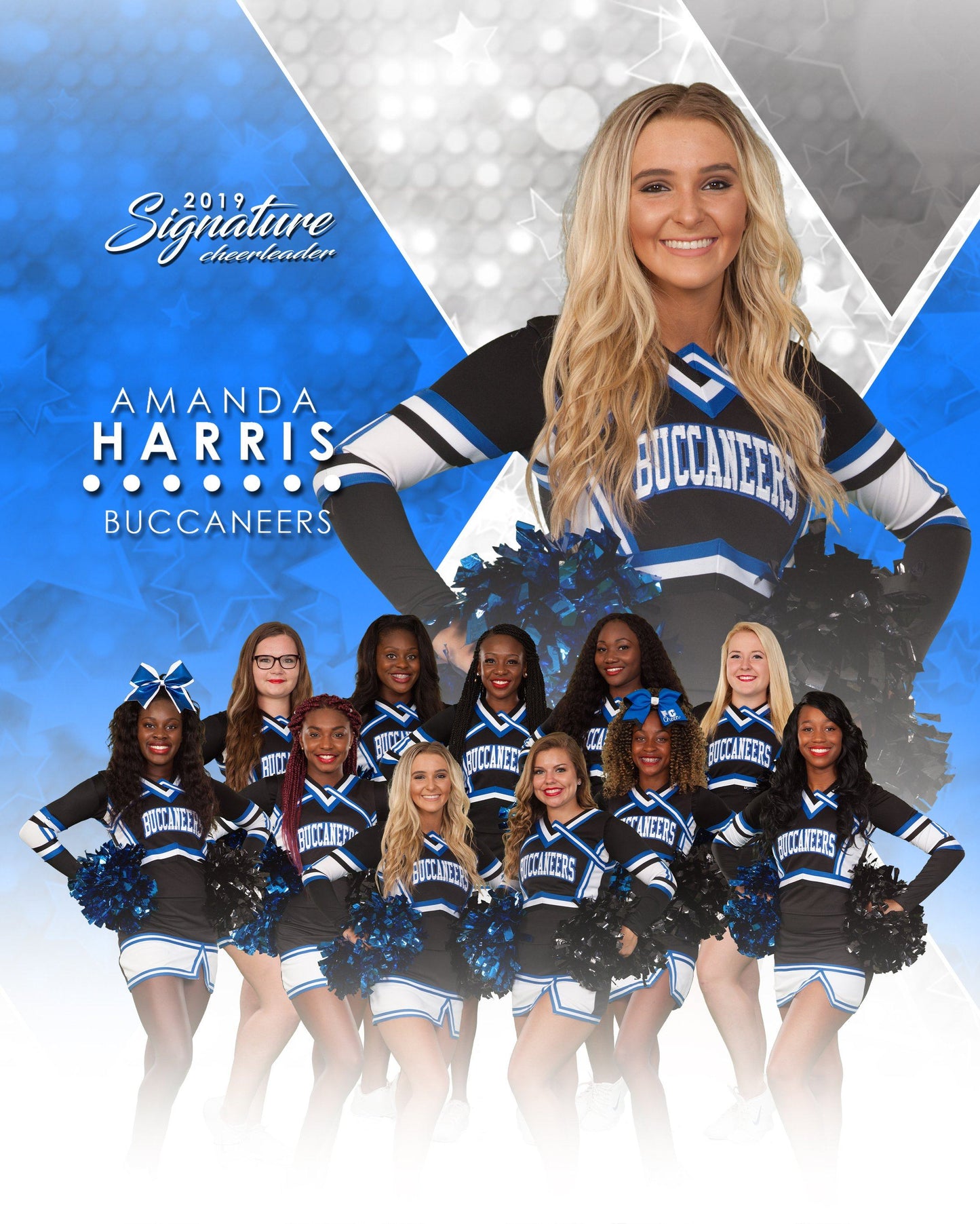 Signature Player - Cheer - V2 - Extraction Memory Mate V Template-Photoshop Template - Photo Solutions