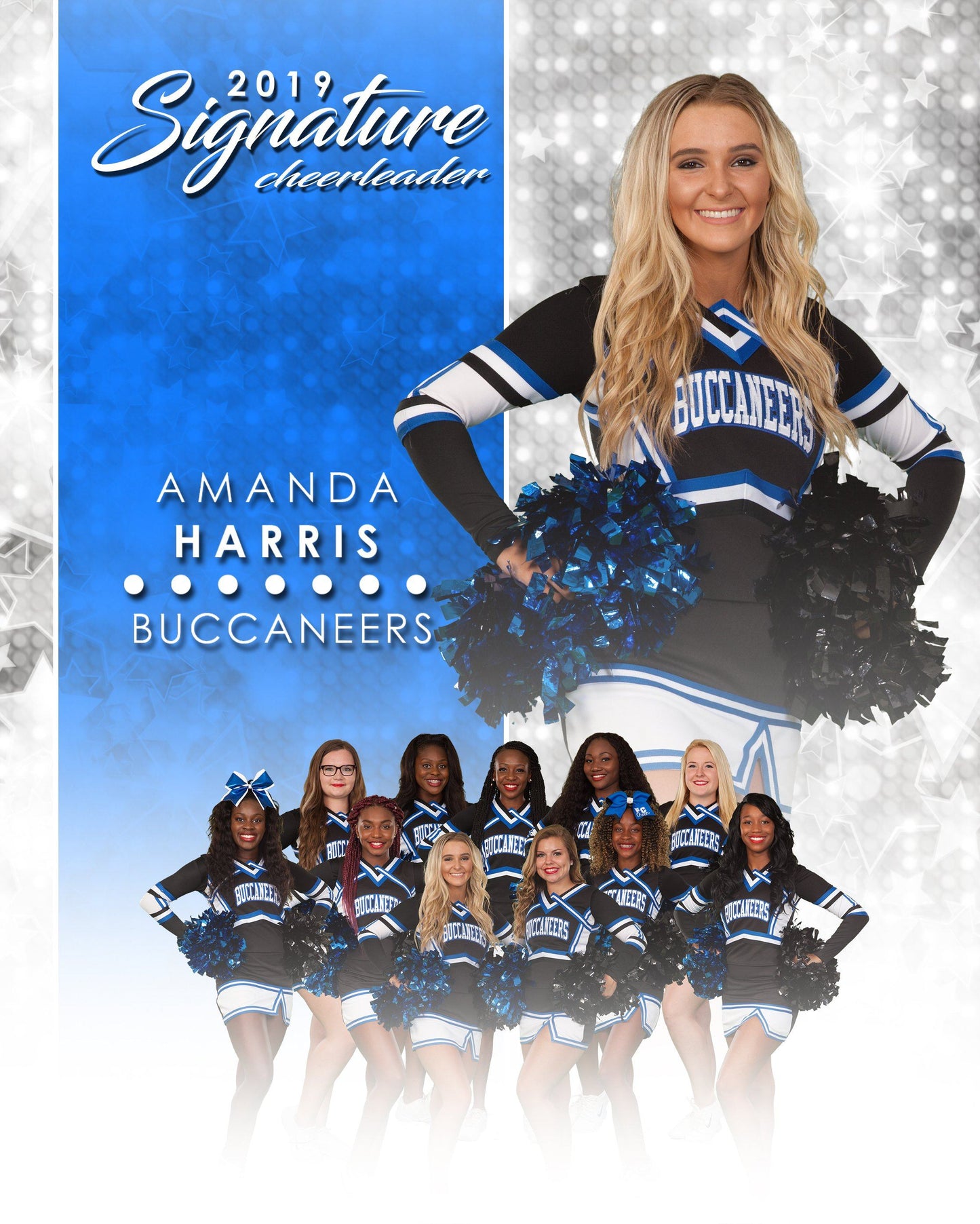 Signature Player - Cheer - V1 - Extraction Memory Mate V Template-Photoshop Template - Photo Solutions