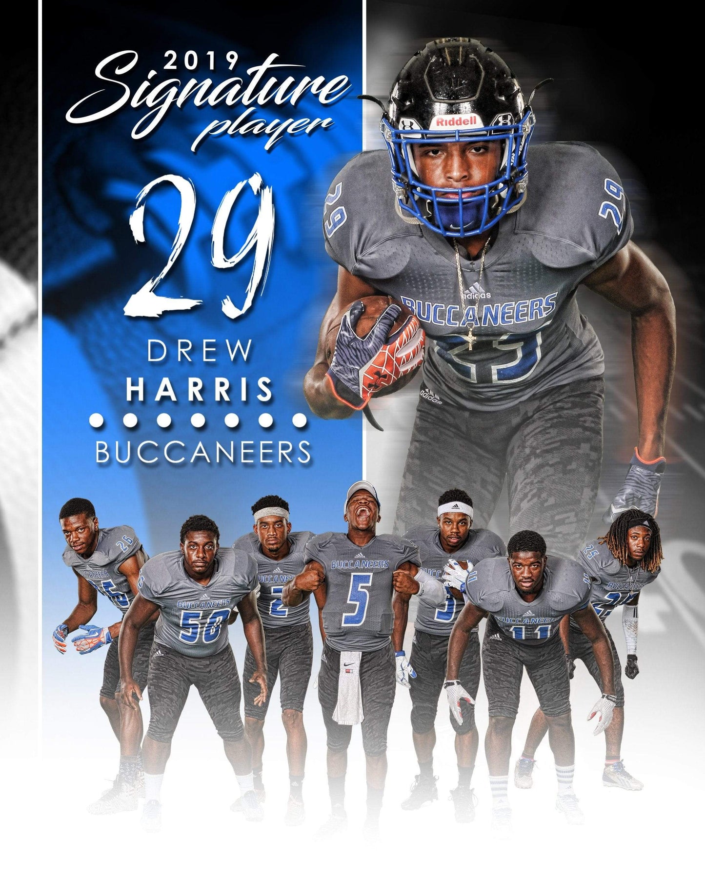 Signature Player - Football - V1 - Extraction Memory Mate V Template-Photoshop Template - Photo Solutions