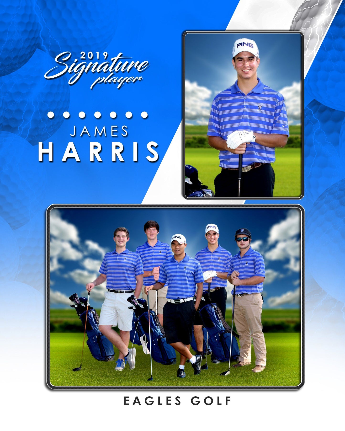 Signature Player - Golf - V3 - T&I Drop-In Collection-Photoshop Template - Photo Solutions