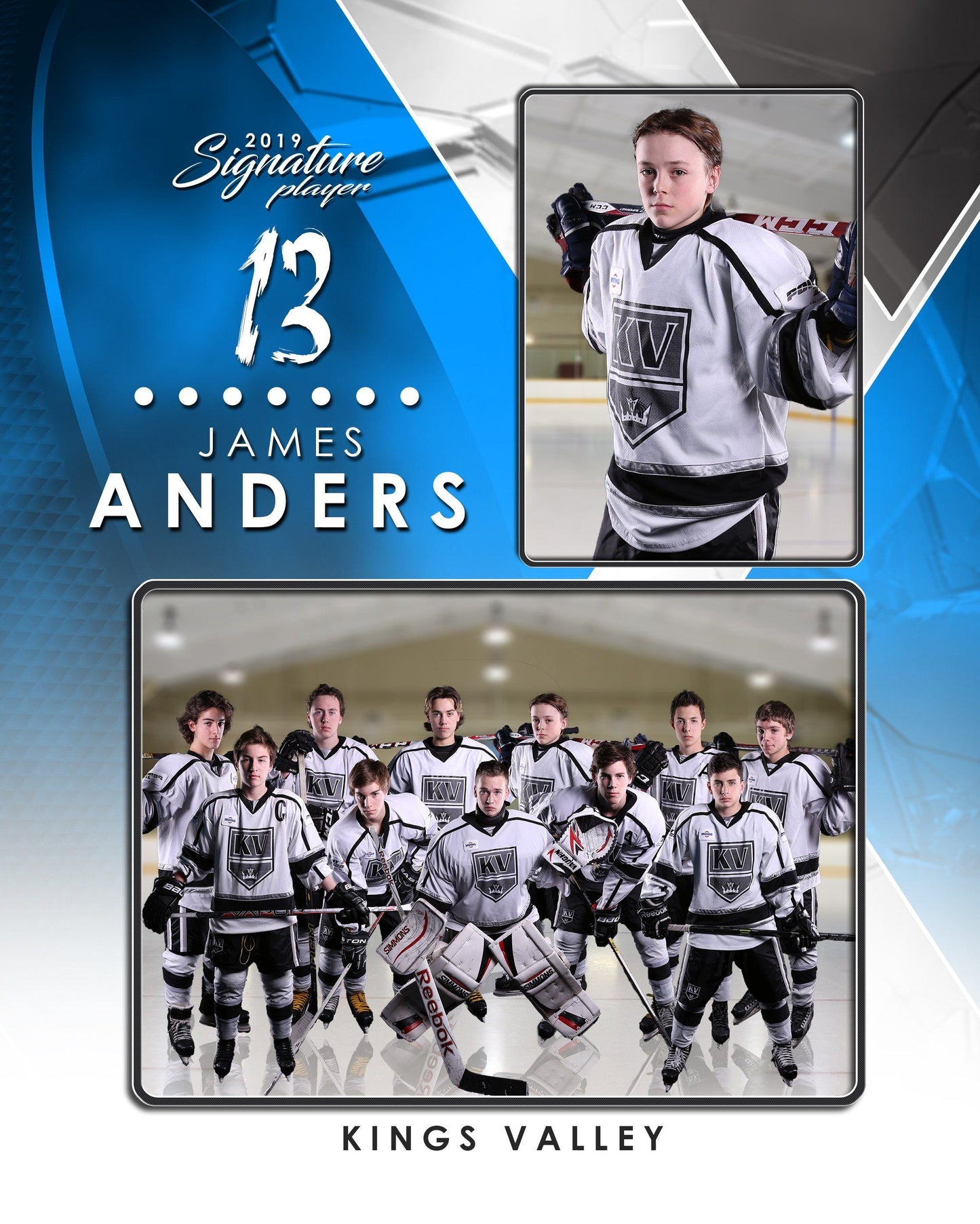 Signature Player - Hockey - V2 - T&I Drop-In Collection-Photoshop Template - Photo Solutions
