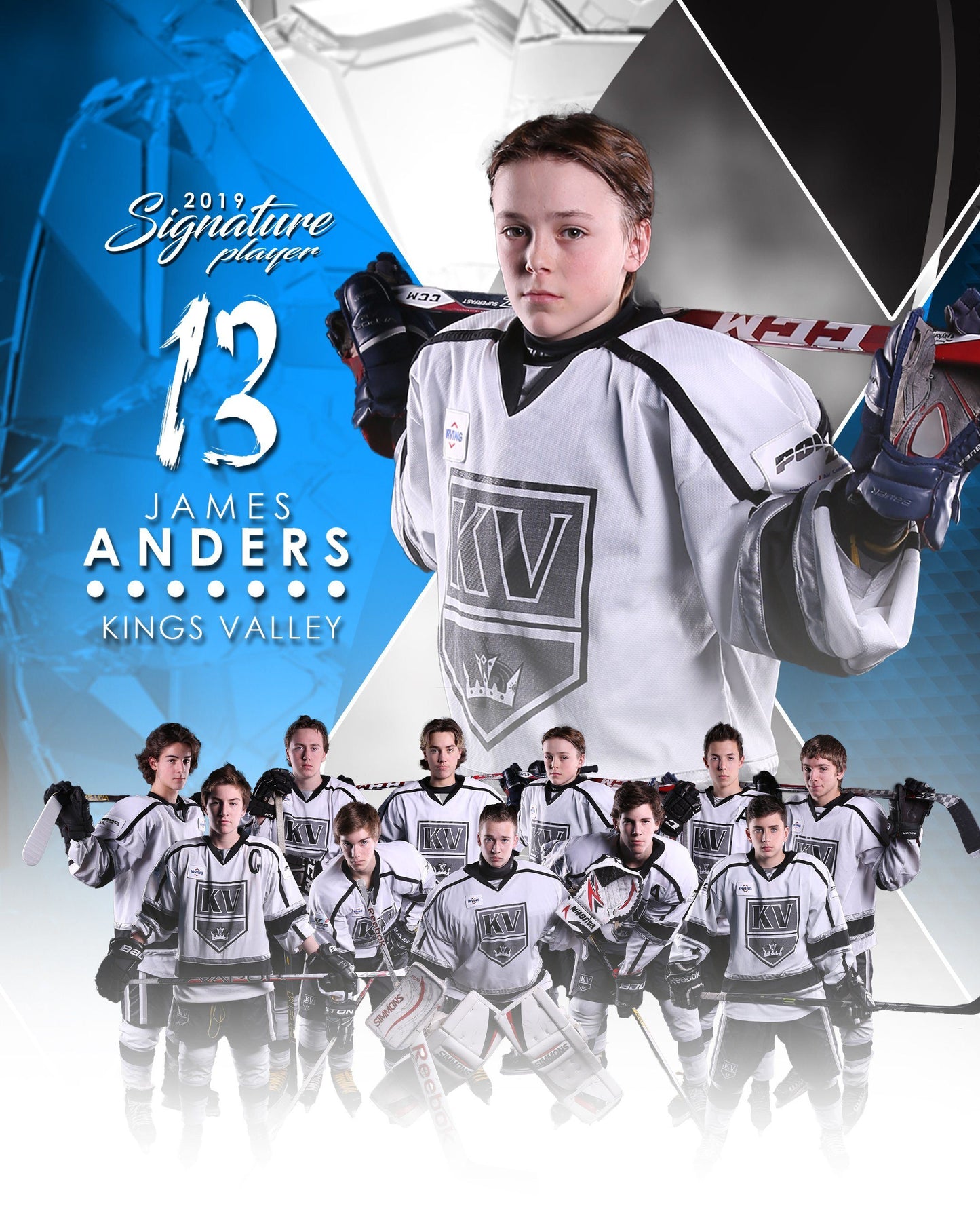 Signature Player - Hockey - V2 - Extraction Memory Mate V Template-Photoshop Template - Photo Solutions