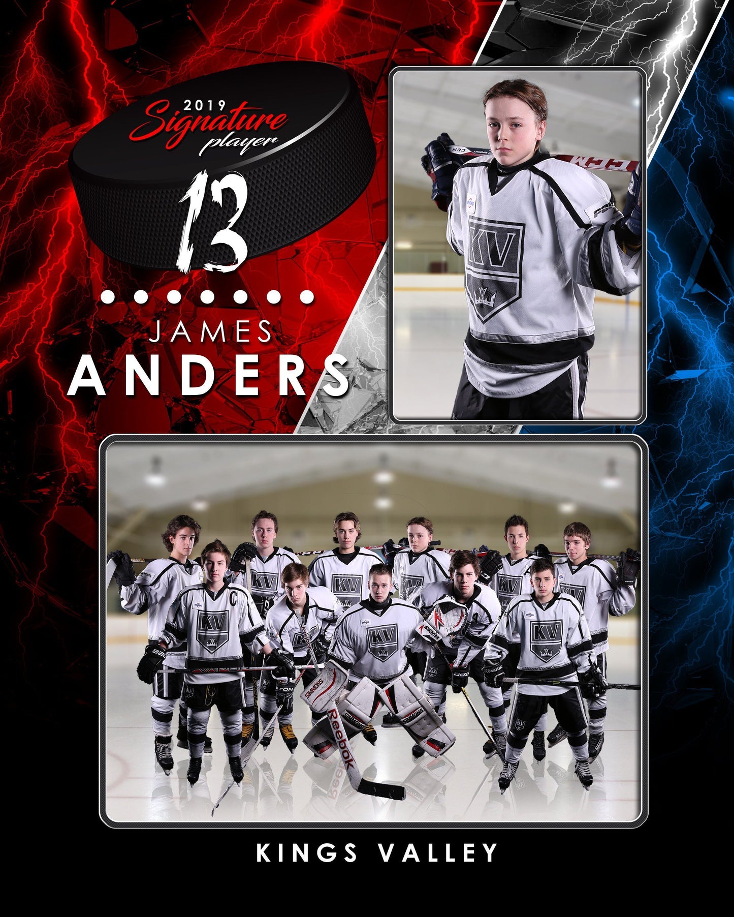 Signature Player - Hockey - V3 - T&I Drop-In Collection-Photoshop Template - Photo Solutions