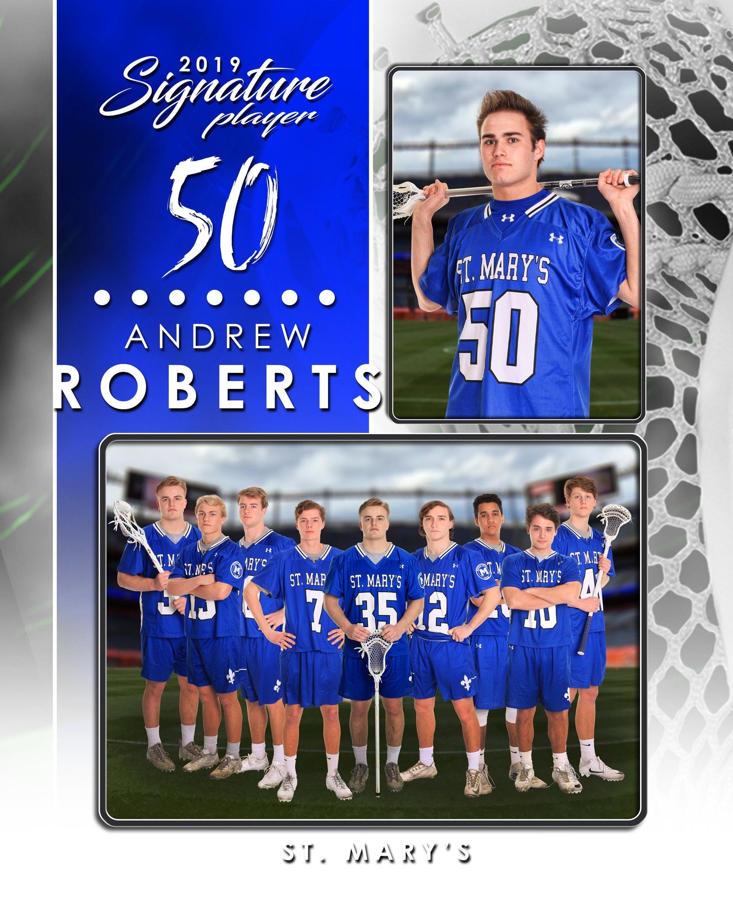 Signature Player - Lacrosse - V1 - T&I Drop-In Collection-Photoshop Template - Photo Solutions