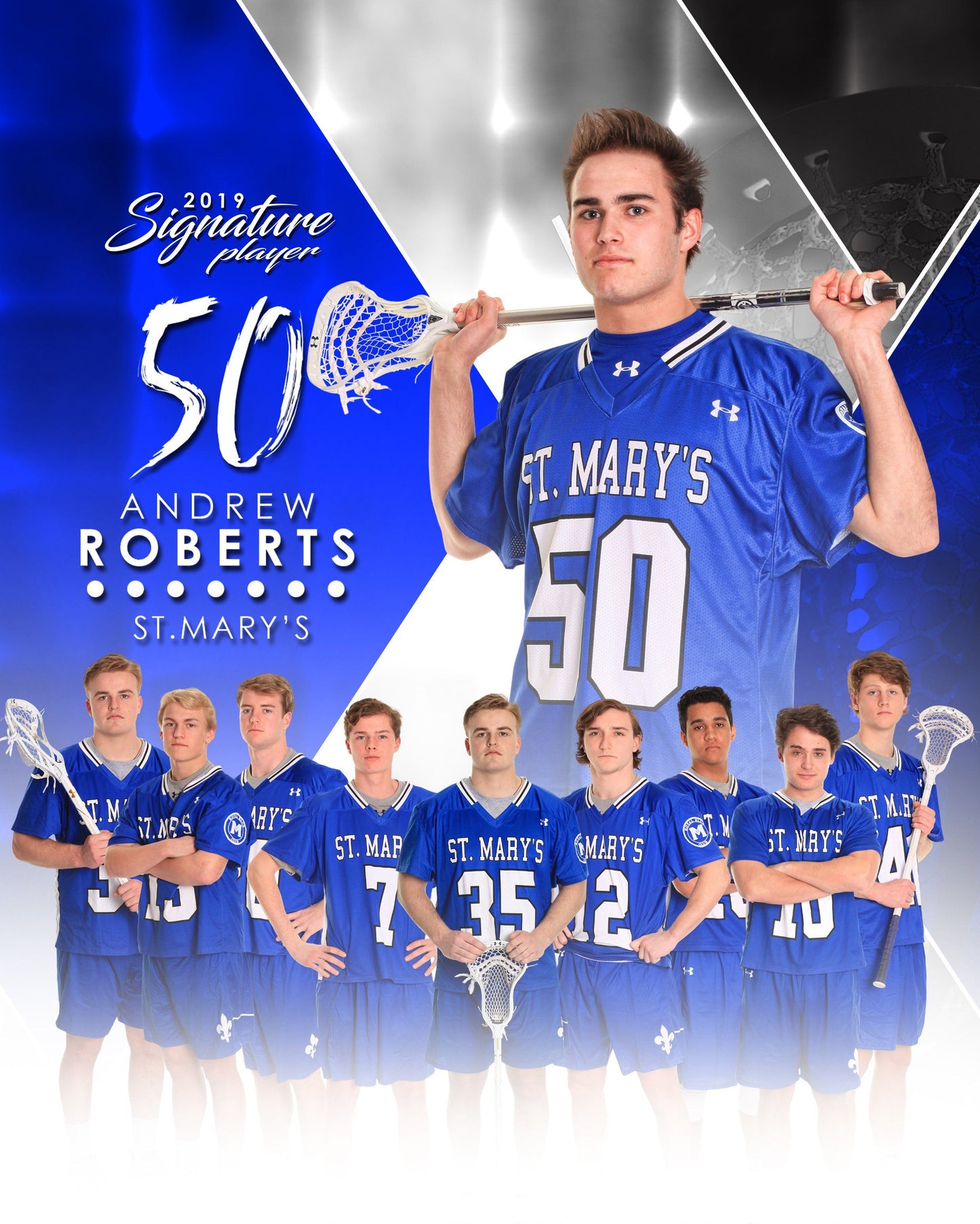 Signature Player - Lacrosse - V2 - Extraction Memory Mate V Template-Photoshop Template - Photo Solutions