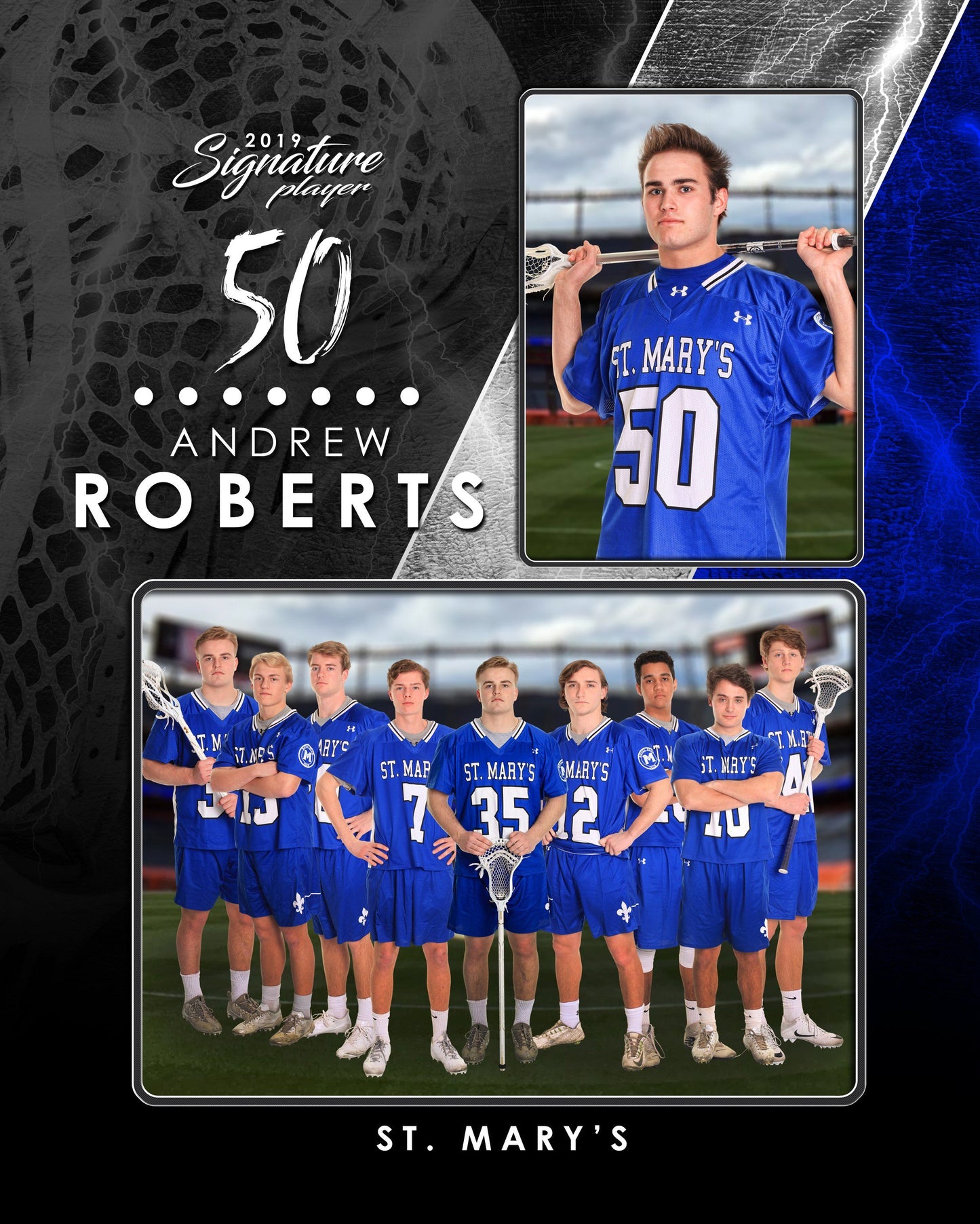 Signature Player - Lacrosse - V3 - T&I Drop-In Collection-Photoshop Template - Photo Solutions