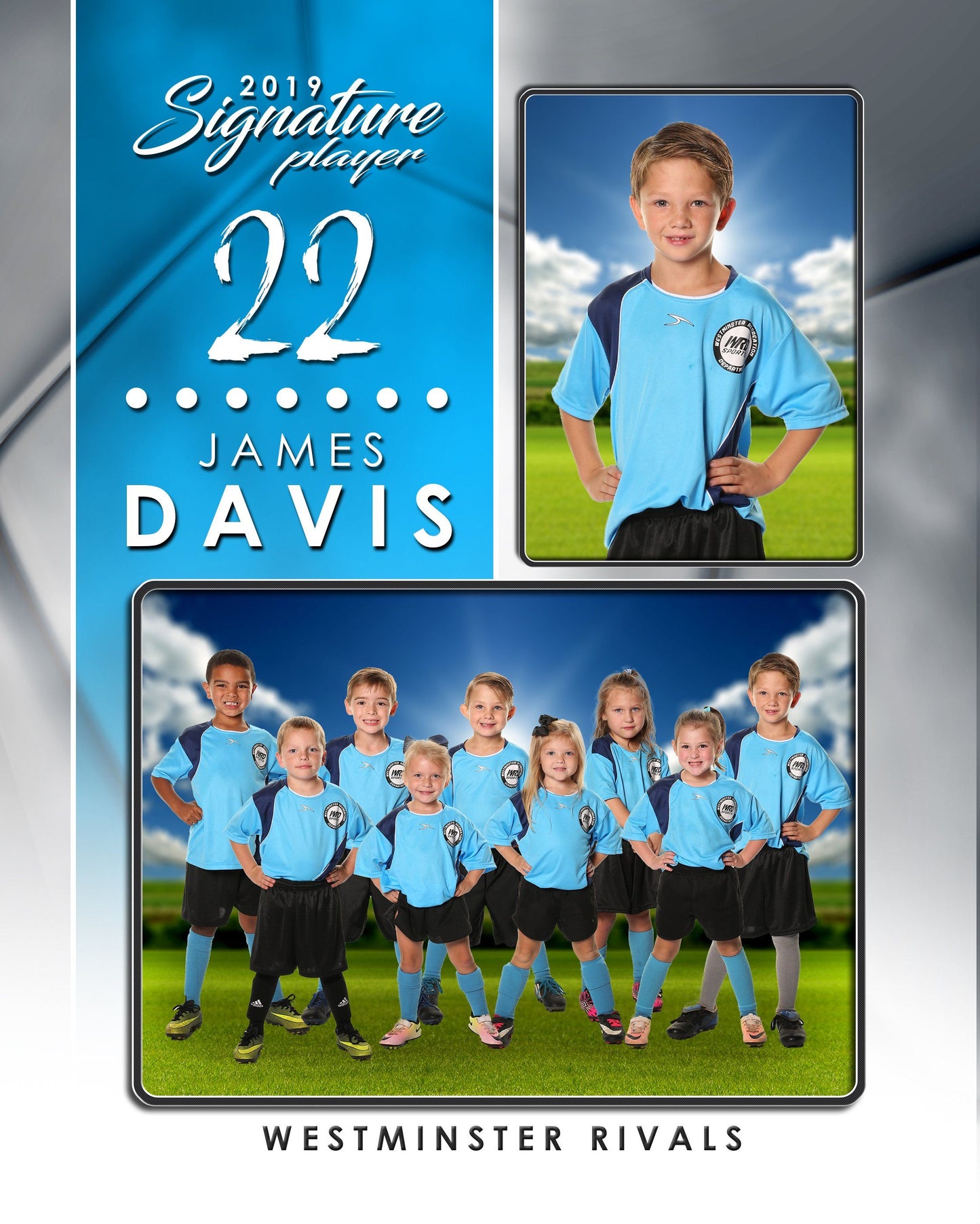 Signature Player - Soccer - V1 - T&I Drop-In Collection-Photoshop Template - Photo Solutions