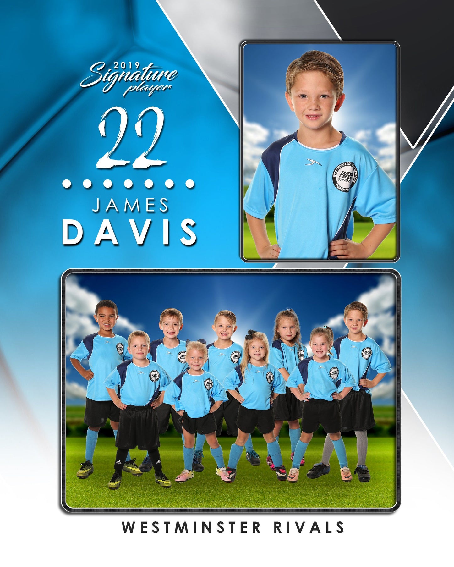 Signature Player - Soccer - V2 - Drop In Memory Mate V Template-Photoshop Template - Photo Solutions