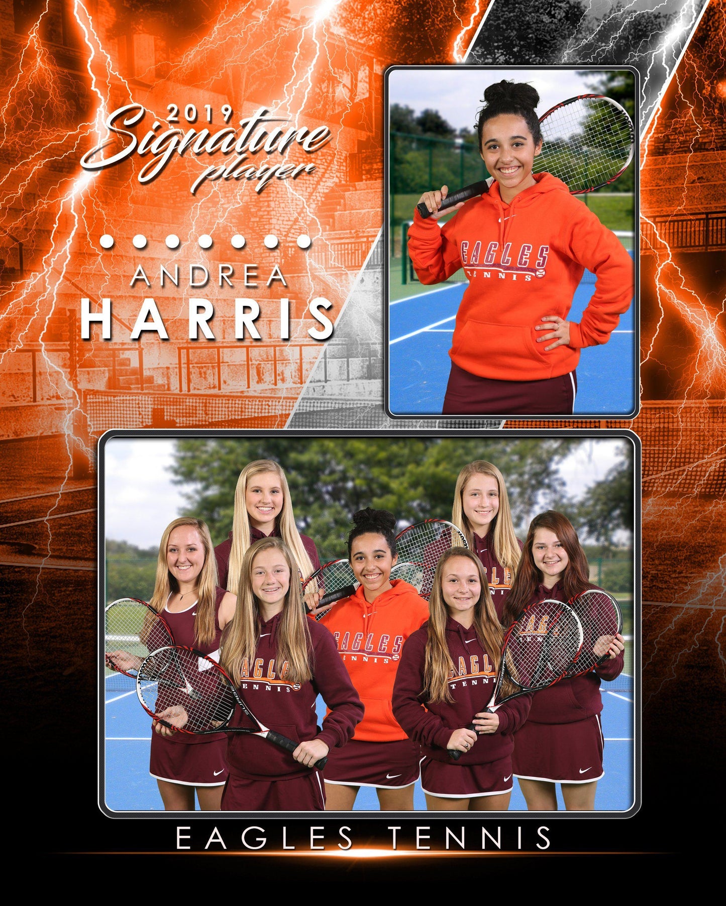Signature Player - Tennis - V3 - T&I Drop-In Collection-Photoshop Template - Photo Solutions