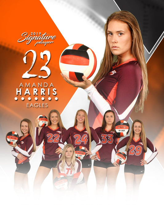 Signature Player - Volleyball - V2 - Extraction Memory Mate V Template-Photoshop Template - Photo Solutions