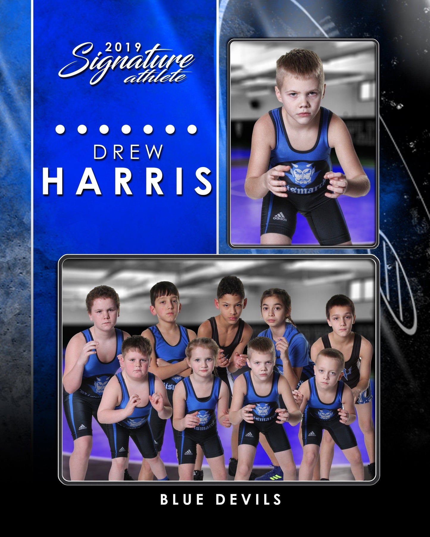 Signature Player - Wrestling - V1 - Drop In Memory Mate V Template-Photoshop Template - Photo Solutions