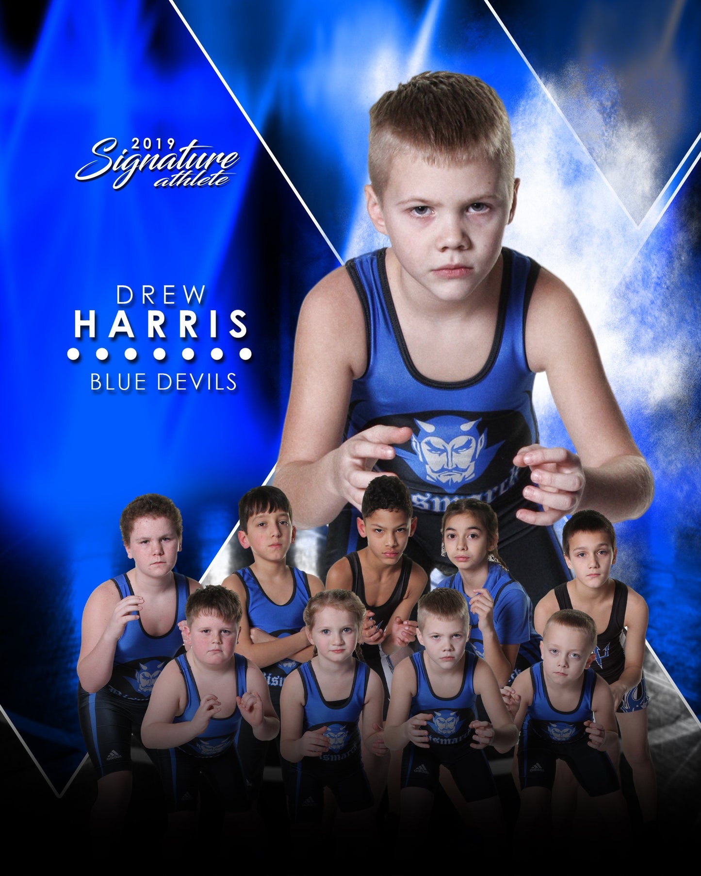 Signature Player - Wrestling - V2 - Extraction Memory Mate V Template-Photoshop Template - Photo Solutions