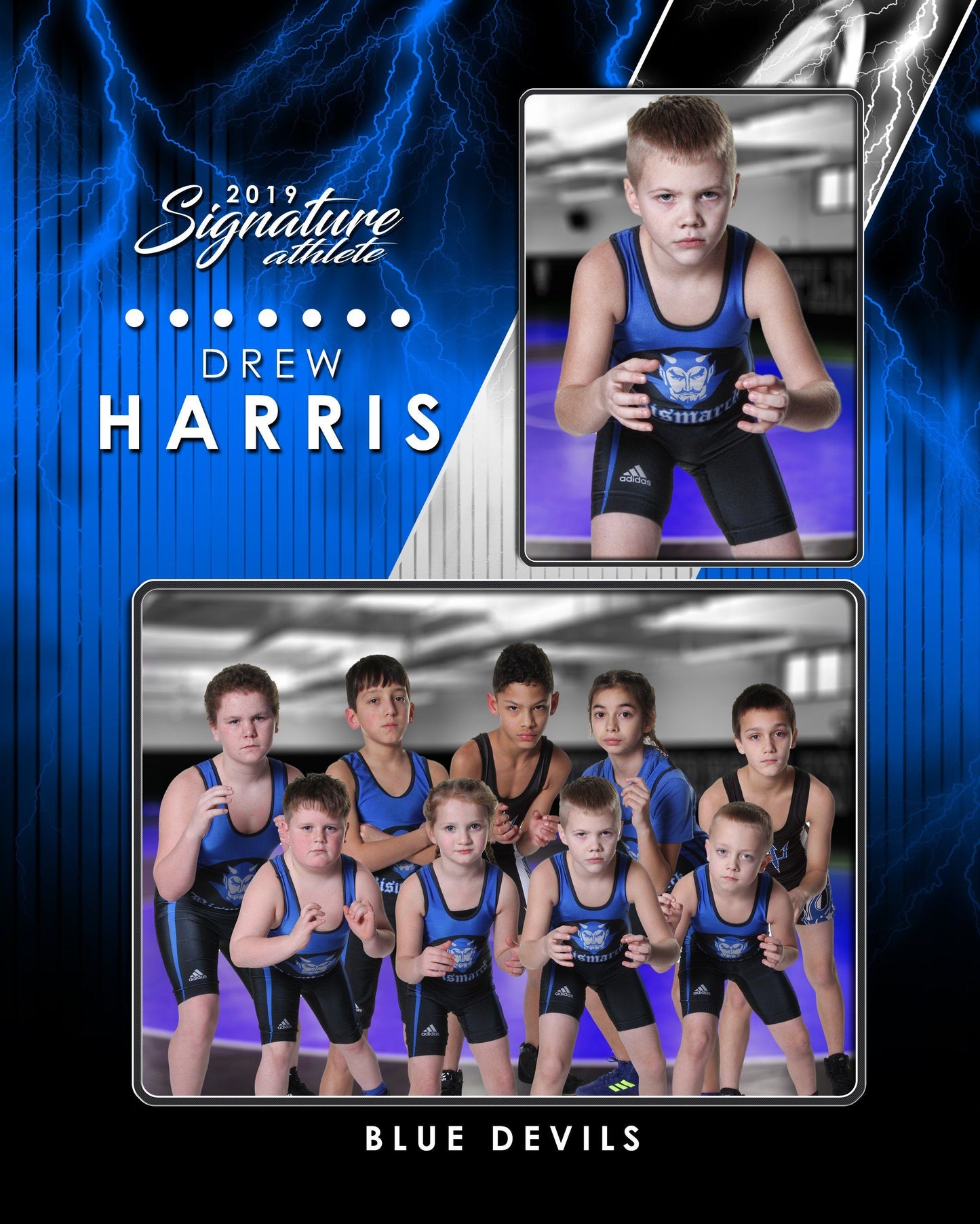 Signature Player - Wrestling - V3 - T&I Drop-In Collection-Photoshop Template - Photo Solutions
