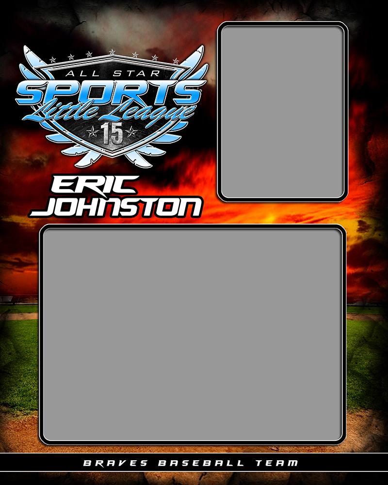 Baseball Night Game v.5 - Memory Mate - V-Photoshop Template - Photo Solutions