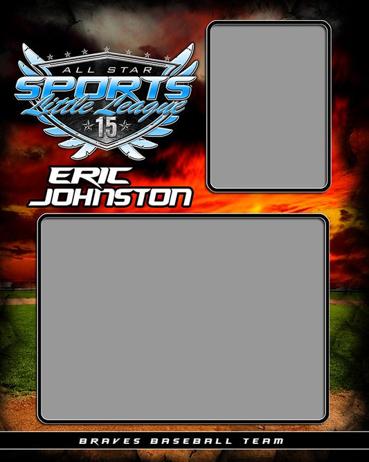 Baseball Night Game v.5 - Memory Mate - V-Photoshop Template - Photo Solutions