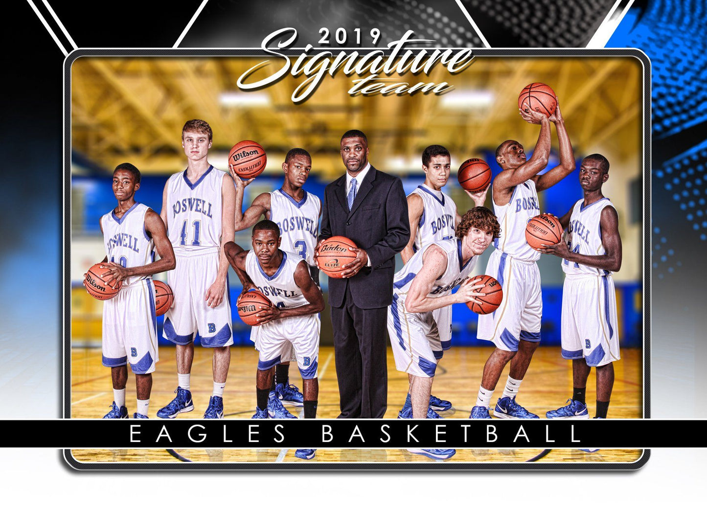 Signature Player - Basketball - V2 - T&I Drop-In Collection-Photoshop Template - Photo Solutions