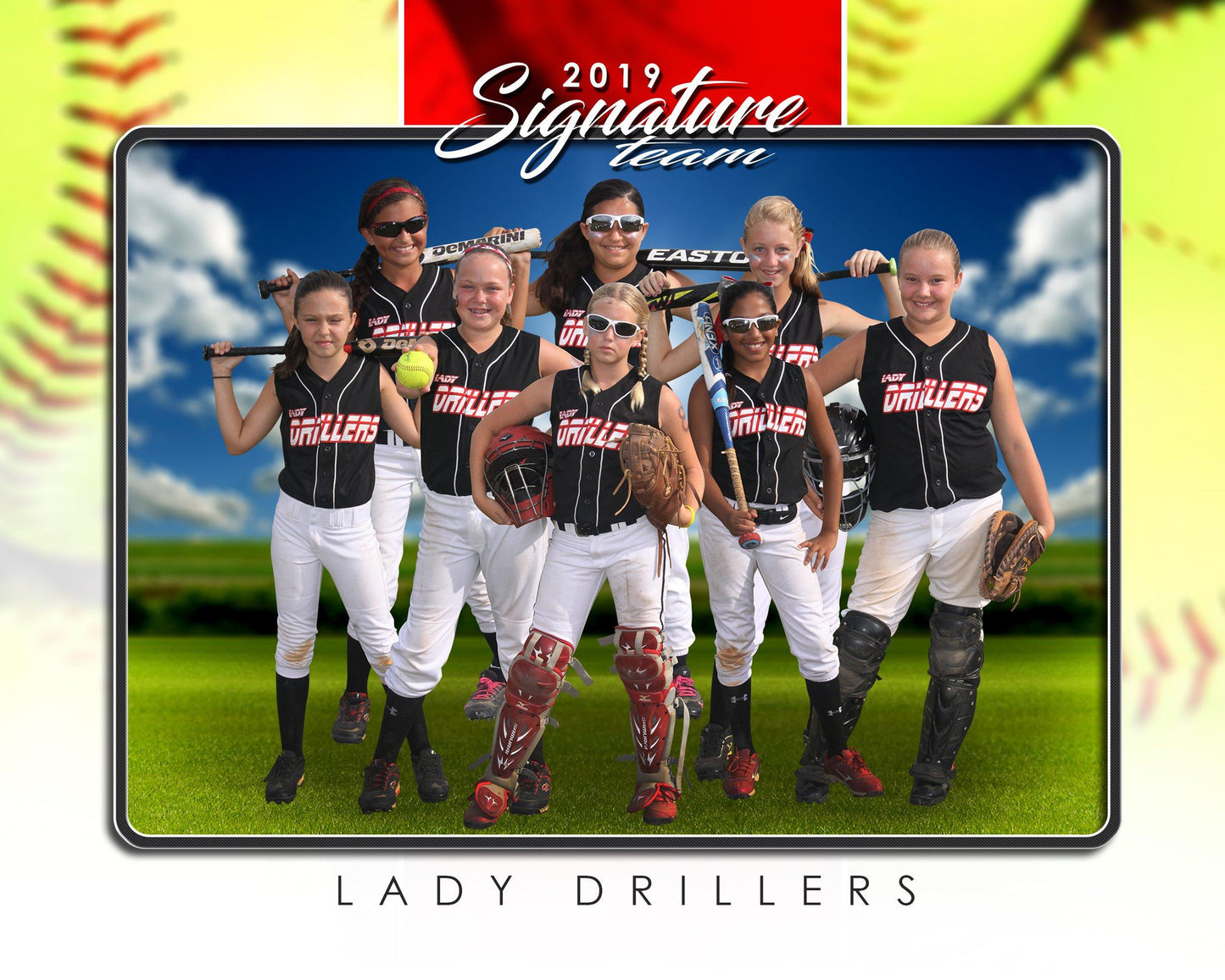 Signature Player - Softball - V1 - T&I Drop-In Collection-Photoshop Template - Photo Solutions