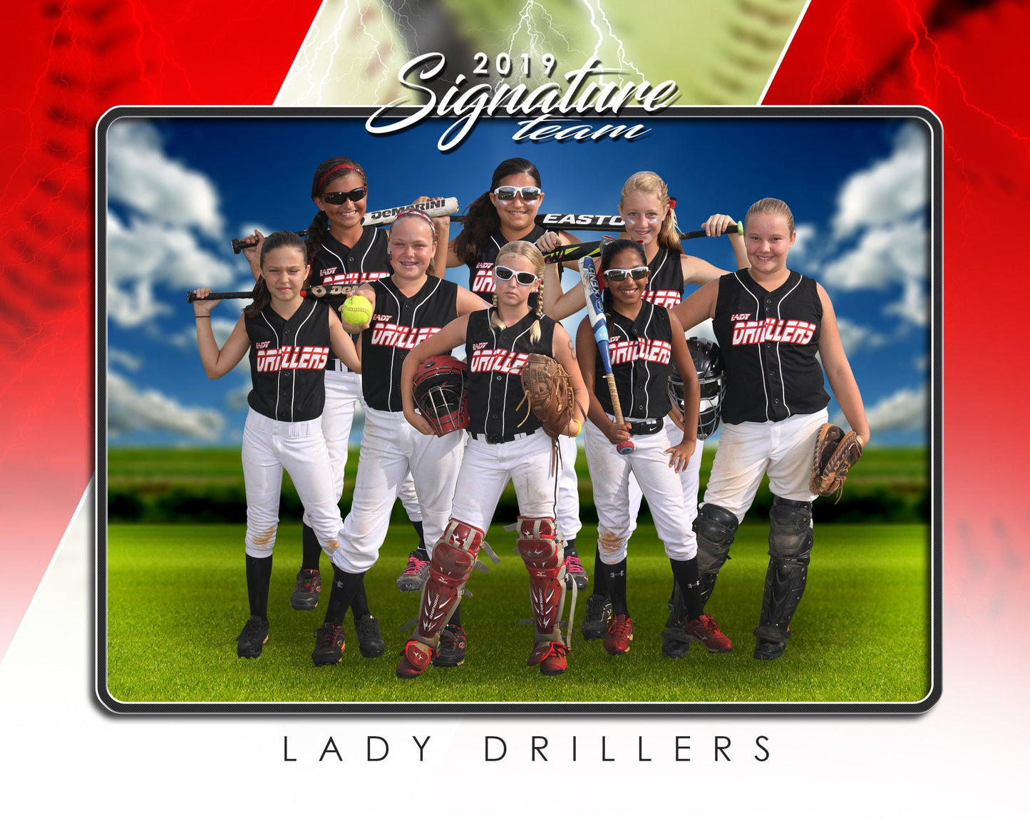 Signature Player - Softball - V3 - T&I Drop-In Collection-Photoshop Template - Photo Solutions
