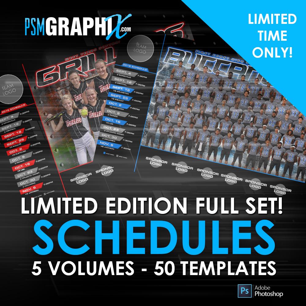 ULTIMATE LIMITED TIME OFFER! Game Day Schedule Full Collection-Photoshop Template - PSMGraphix