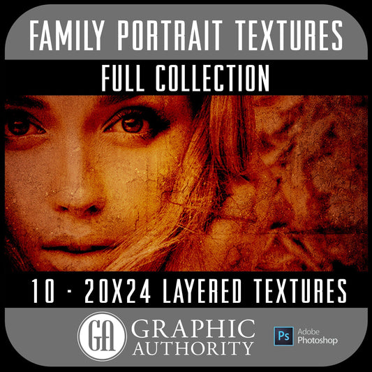 Family Portrait - 20x24 Layered Textures - Full Collection-Photoshop Template - Graphic Authority