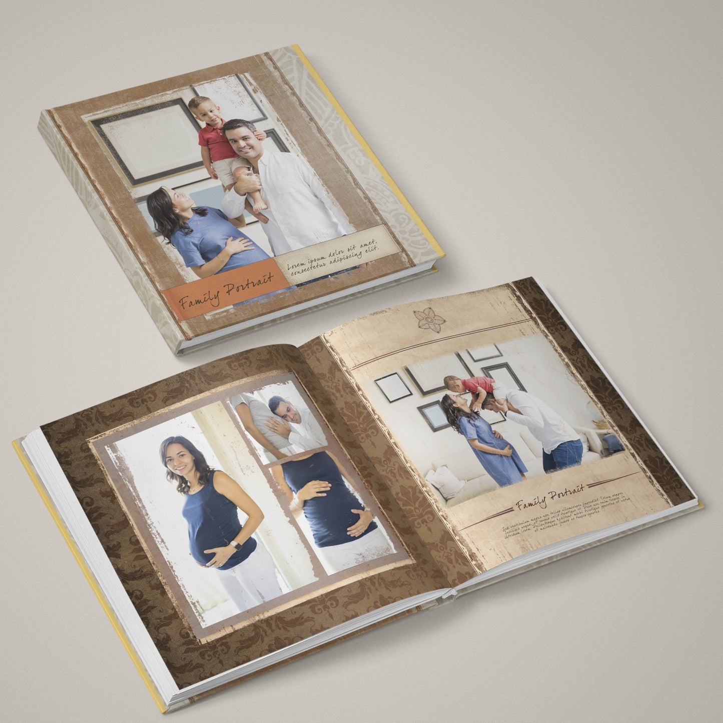 Family Portrait - 12x24 - Album Spreads-Photoshop Template - Graphic Authority