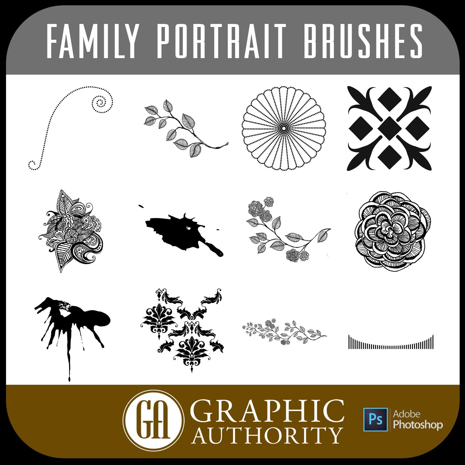 Family Portrait Photoshop ABR Brushes-Photoshop Template - Graphic Authority