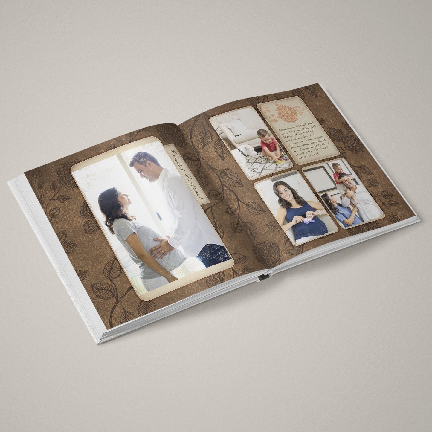 Family Portrait - 12x24 - Album Spreads-Photoshop Template - Graphic Authority