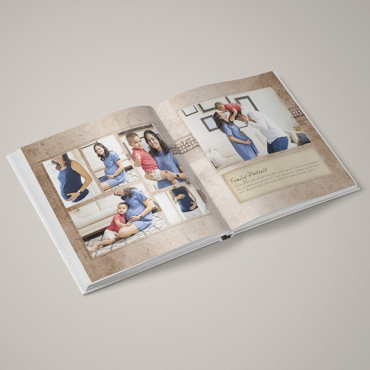 Family Portrait - 12x24 - Album Spreads-Photoshop Template - Graphic Authority