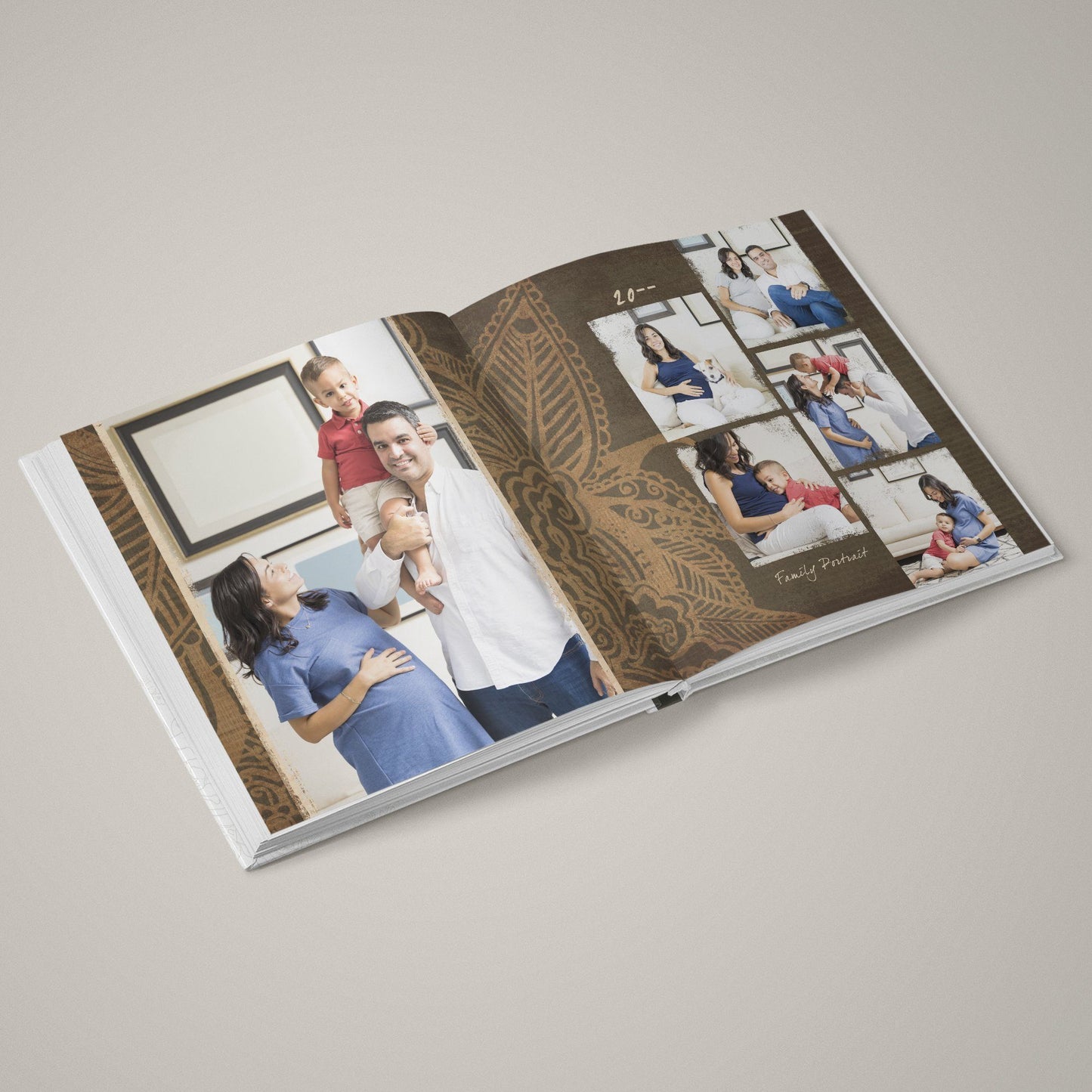 Family Portrait - 12x24 - Album Spreads-Photoshop Template - Graphic Authority