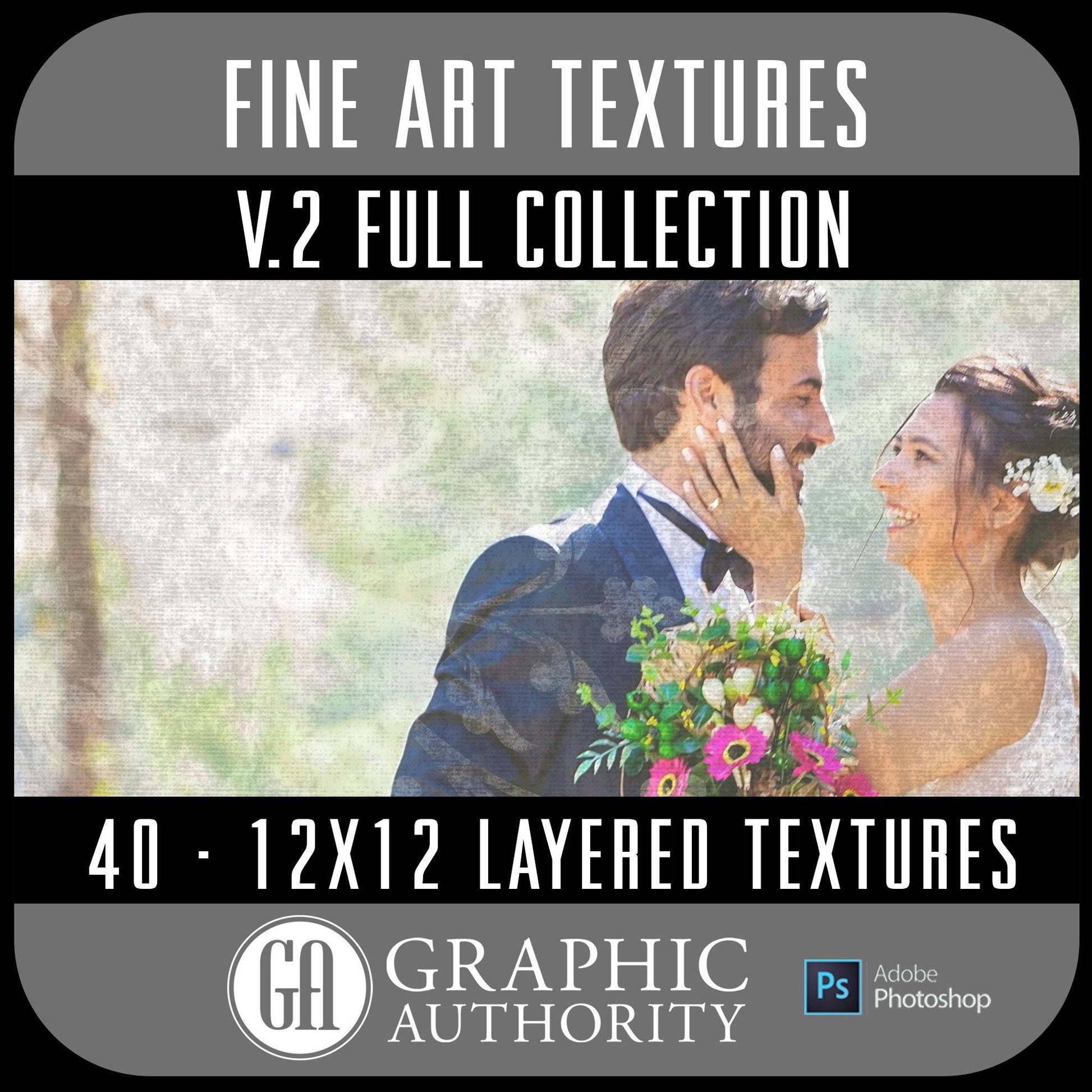 Fine Art V.2 - 12x12 Layered Textures - Full Collection-Photoshop Template - Graphic Authority