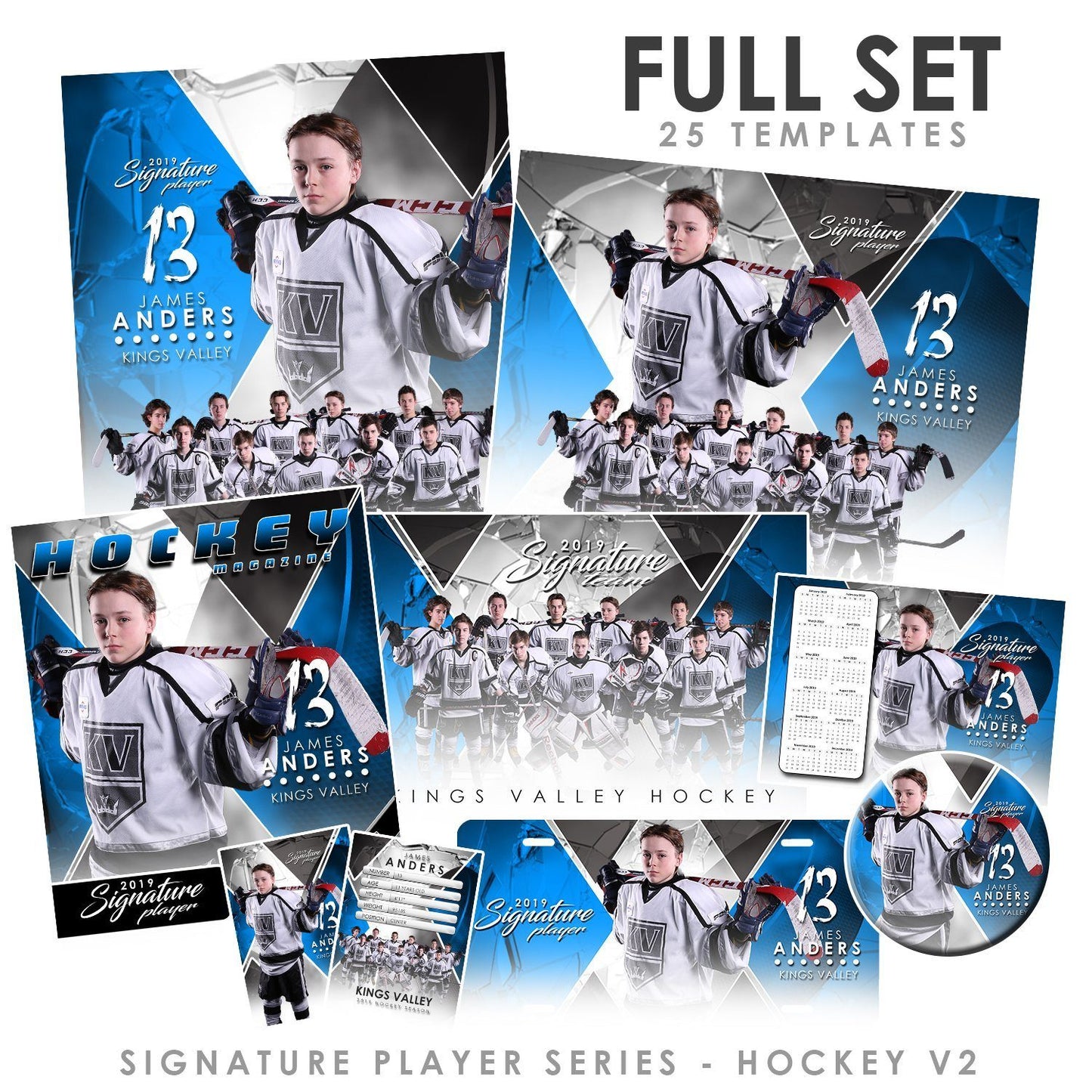 Signature Player - Hockey - V2 - T&I Extraction Collection-Photoshop Template - Photo Solutions